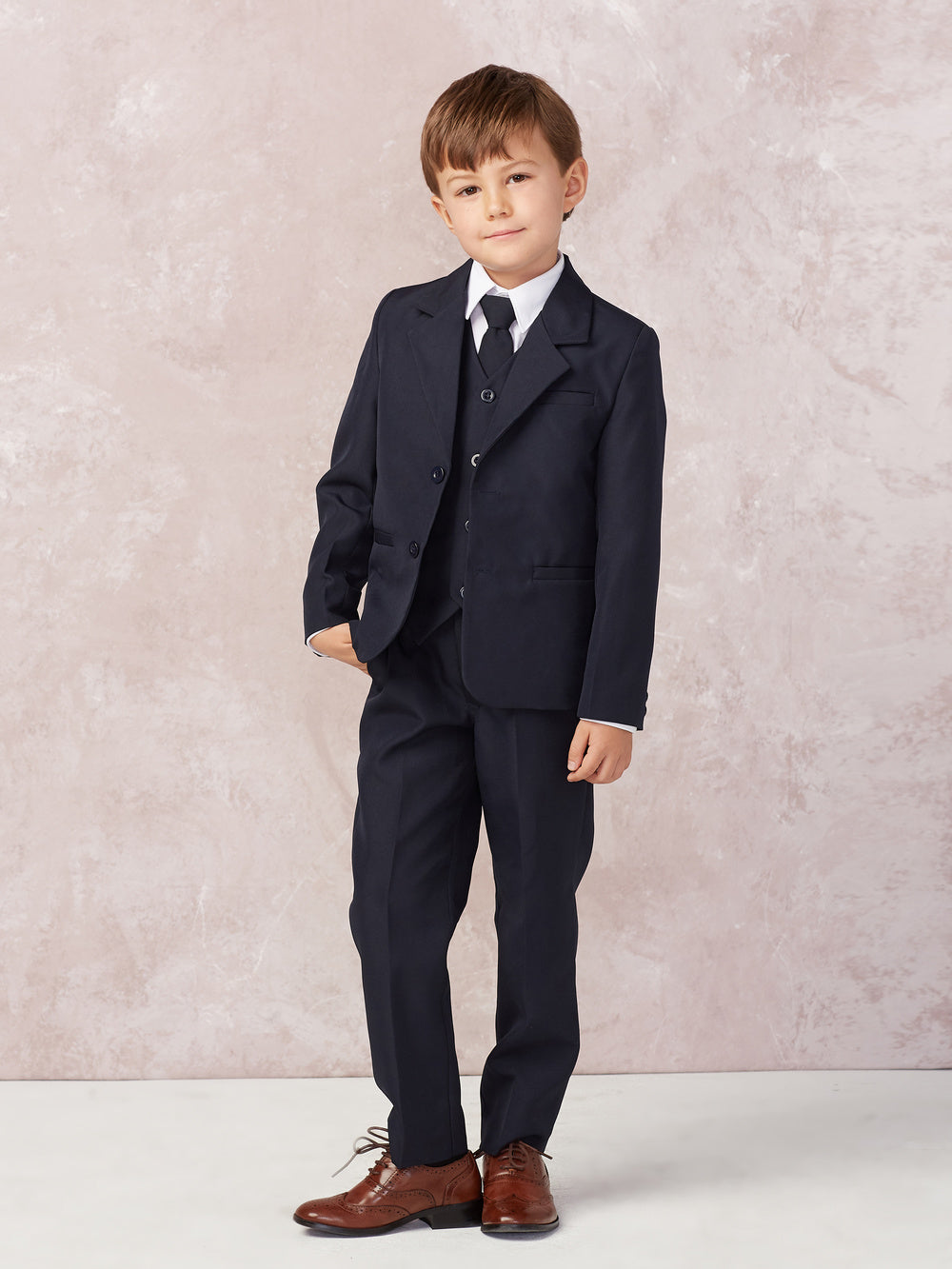 Navy Blue Slim Fit Religious Suit Neck Tie Toddlers Boys and Youth Sizes 