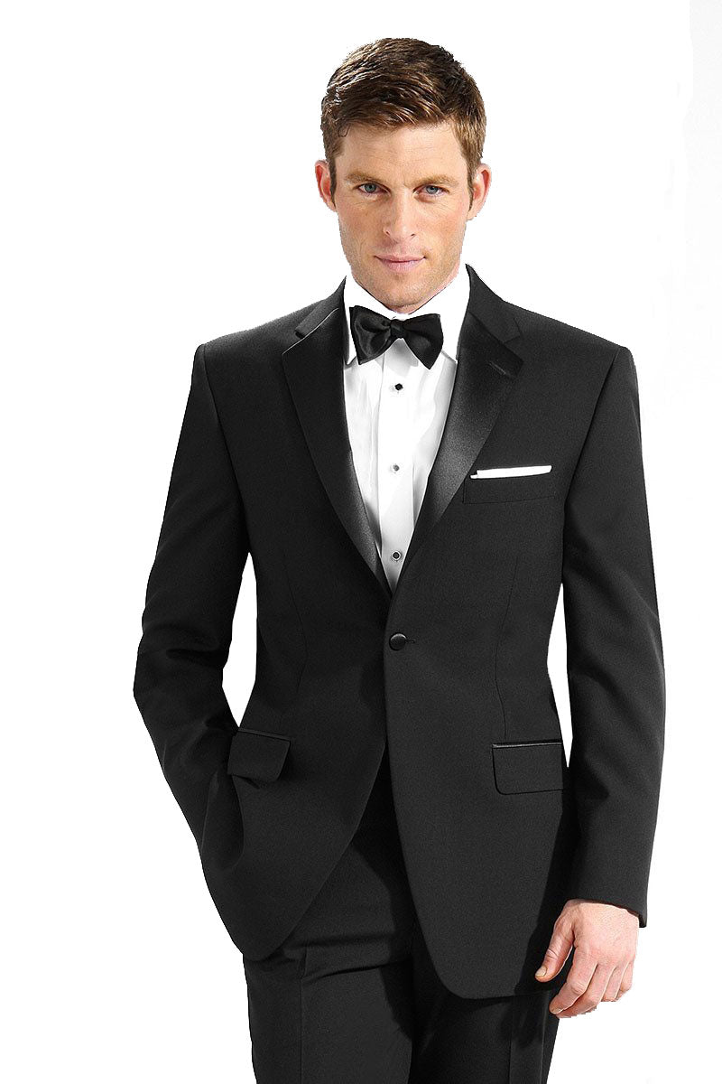 5 Piece Black 2 Button Notch Collar Tuxedo for the Performing Arts 