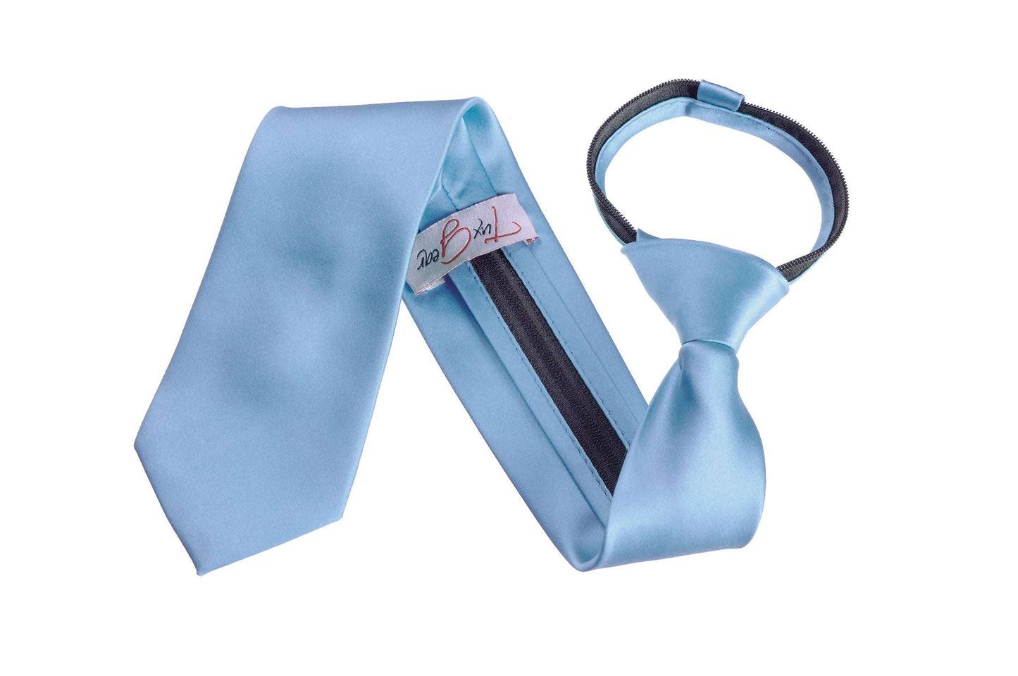 Zipper Neck Tie and Pocket Square Set 