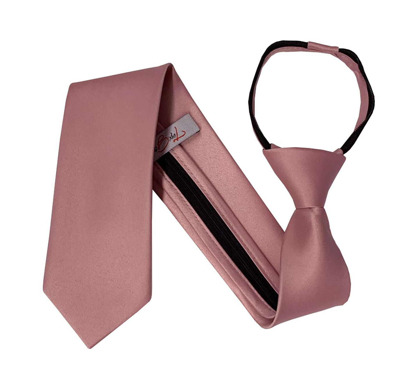 Zipper Neck Tie and Pocket Square Set 