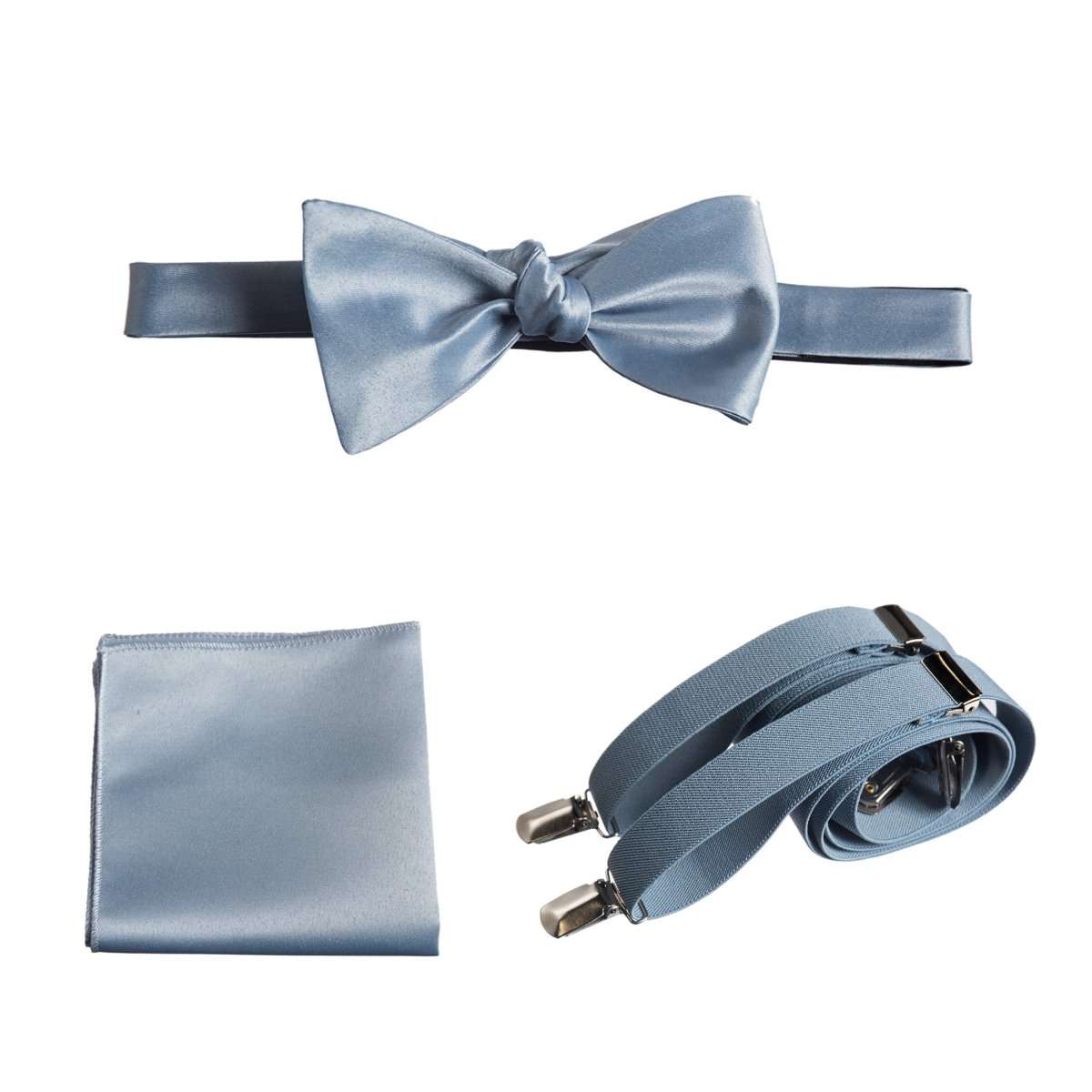 Tuxgear Inc | Men's & Boys Matching Set: Bow Tie, Suspenders & Pocket Square 