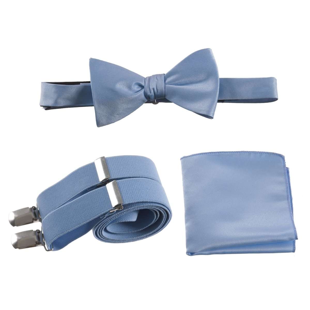 Tuxgear Inc | Men's & Boys Matching Set: Bow Tie, Suspenders & Pocket Square 