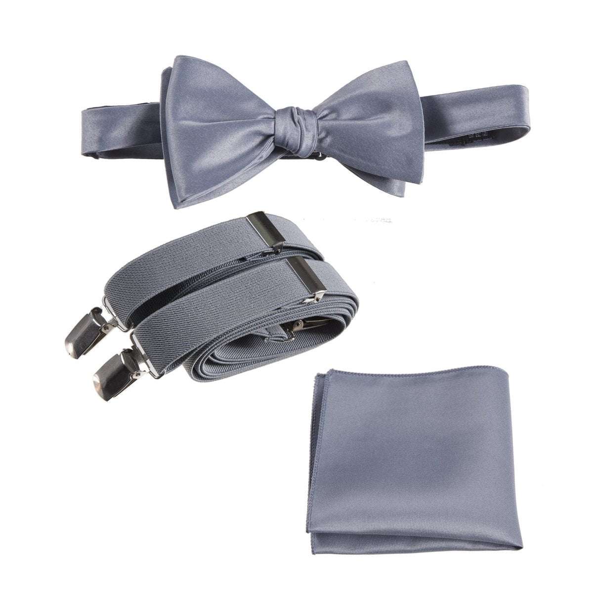 Tuxgear Inc | Men's & Boys Matching Set: Bow Tie, Suspenders & Pocket Square 