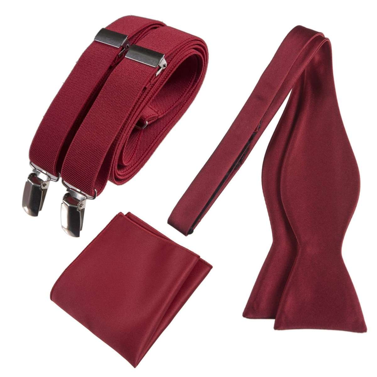 Tuxgear Inc | Men's & Boys Matching Set: Bow Tie, Suspenders & Pocket Square 