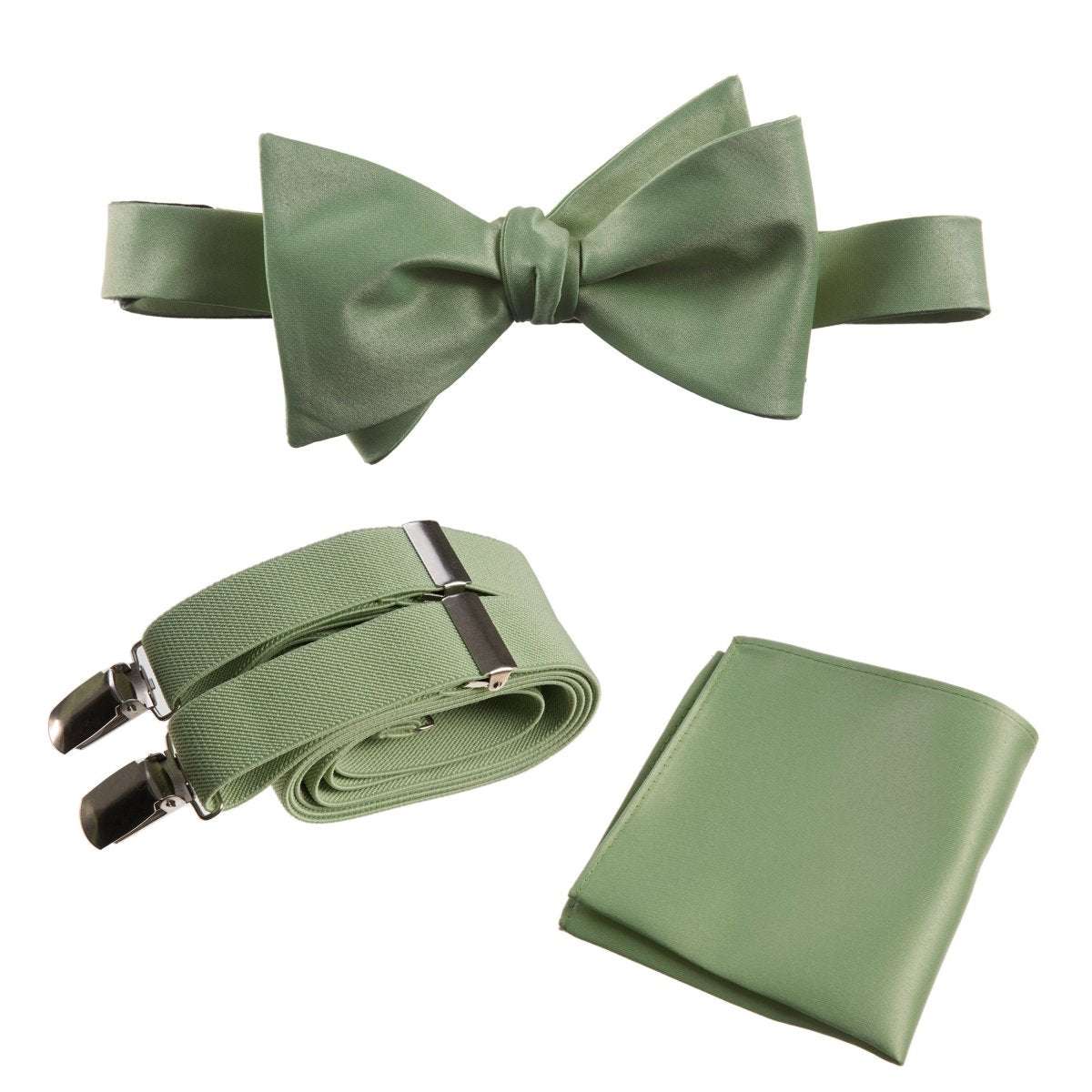 Tuxgear Inc | Men's & Boys Matching Set: Bow Tie, Suspenders & Pocket Square 