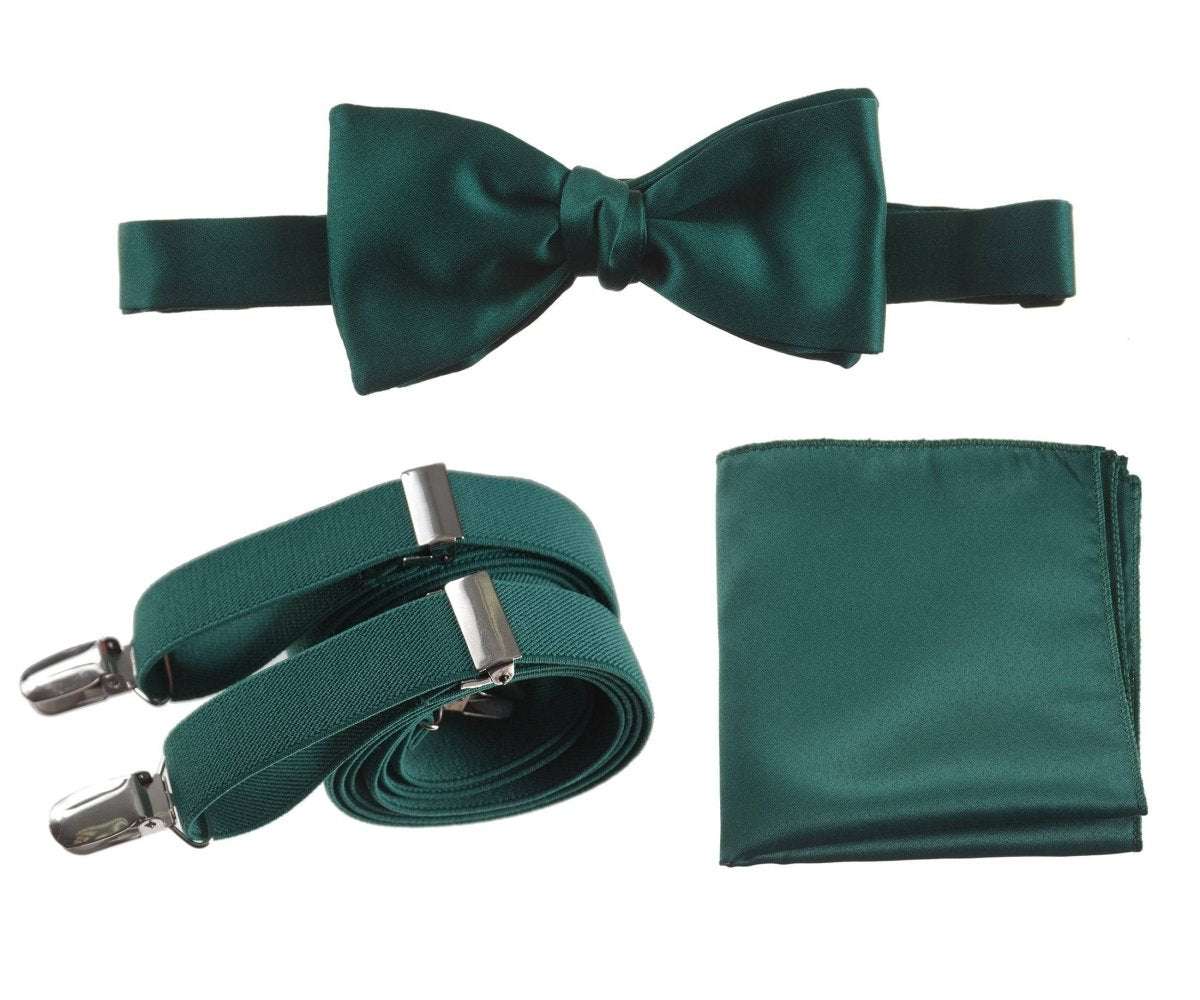 Tuxgear Inc | Men's & Boys Matching Set: Bow Tie, Suspenders & Pocket Square 