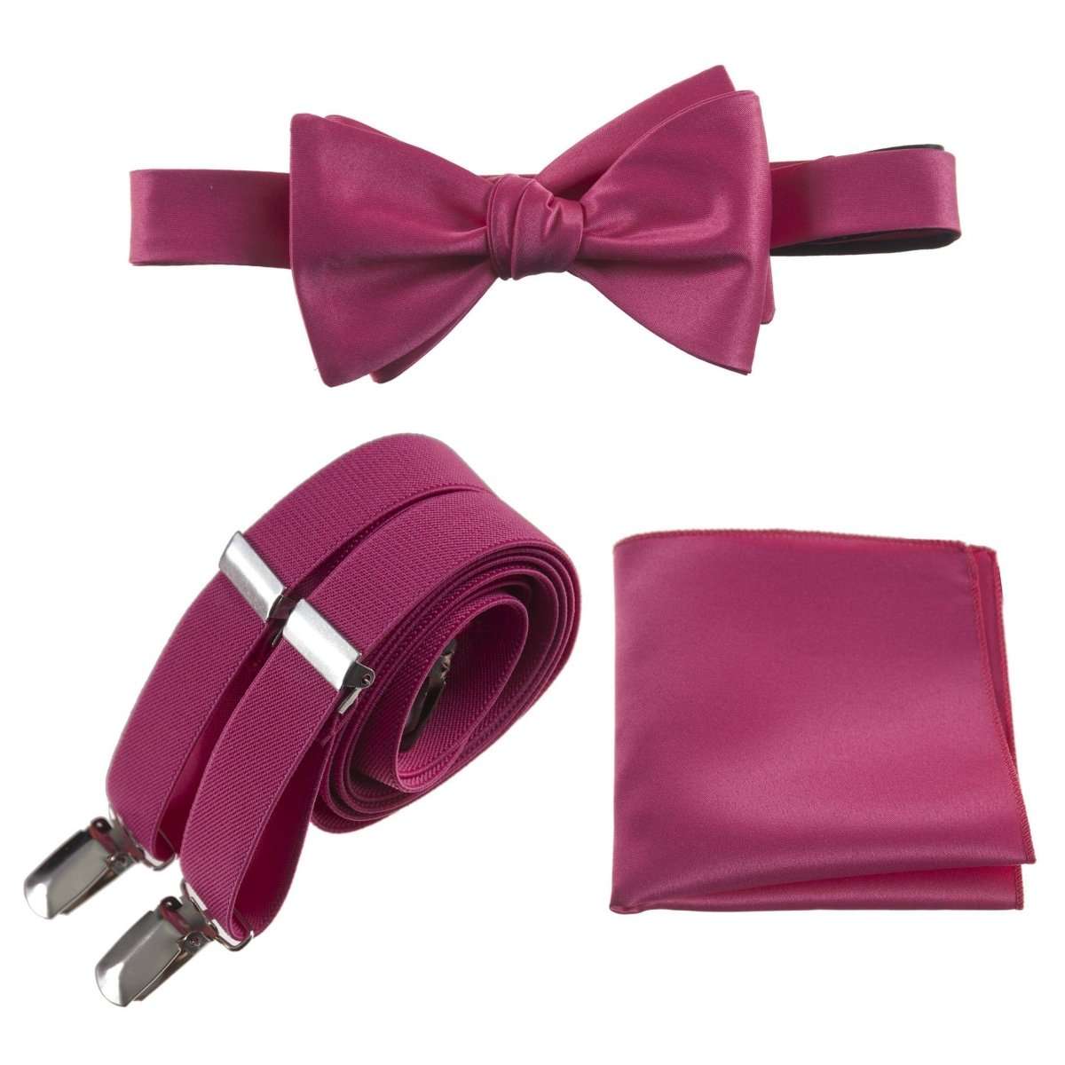 Tuxgear Inc | Men's & Boys Matching Set: Bow Tie, Suspenders & Pocket Square 