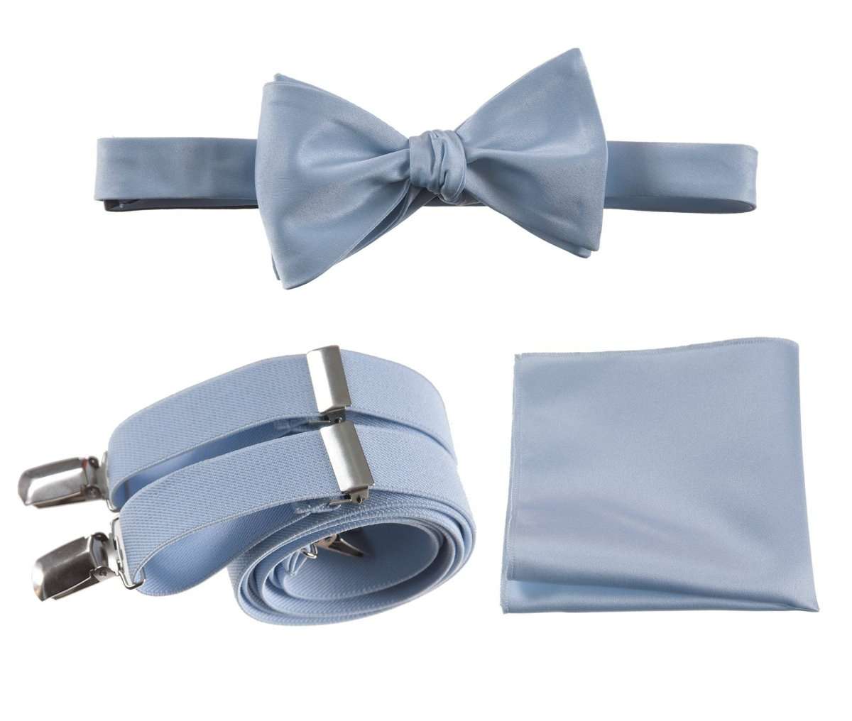 Tuxgear Inc | Men's & Boys Matching Set: Bow Tie, Suspenders & Pocket Square 