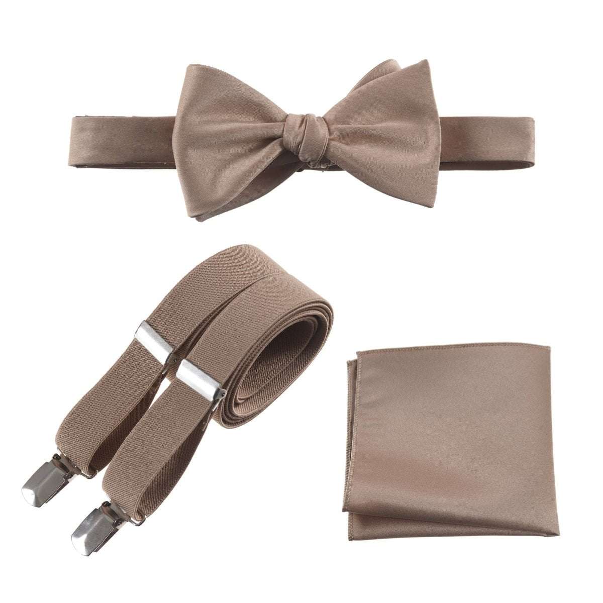 Tuxgear Inc | Men's & Boys Matching Set: Bow Tie, Suspenders & Pocket Square 