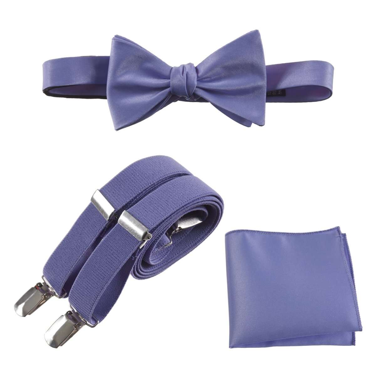 Tuxgear Inc | Men's & Boys Matching Set: Bow Tie, Suspenders & Pocket Square 