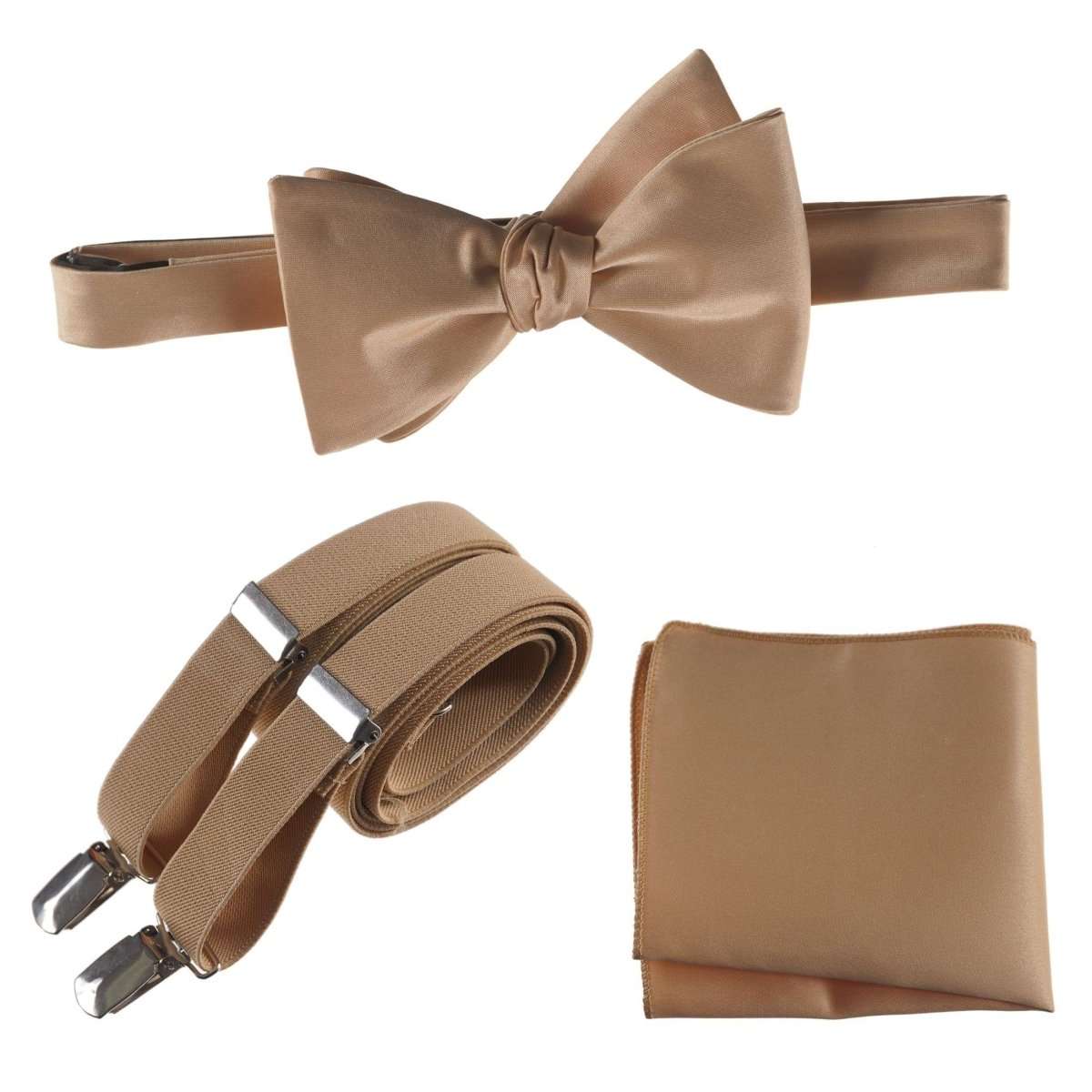 Tuxgear Inc | Men's & Boys Matching Set: Bow Tie, Suspenders & Pocket Square 