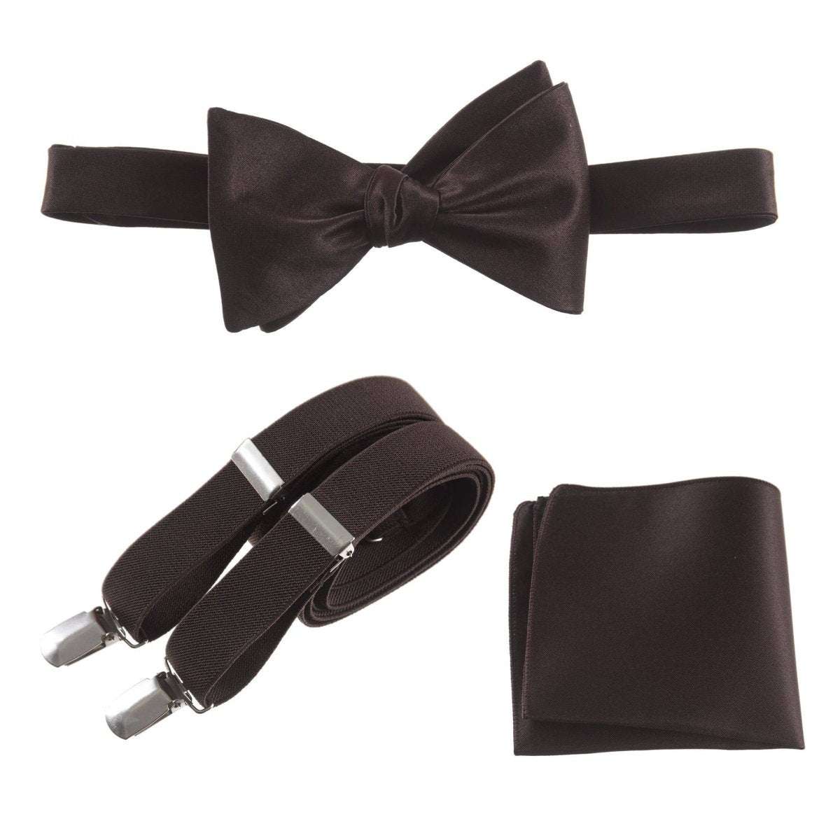 Tuxgear Inc | Men's & Boys Matching Set: Bow Tie, Suspenders & Pocket Square 