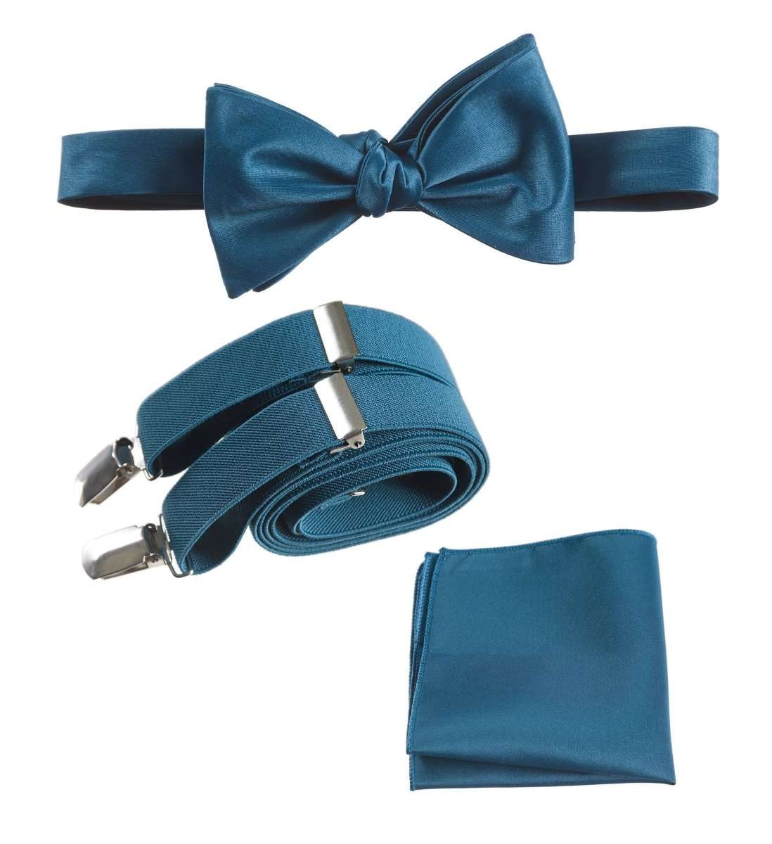 Tuxgear Inc | Men's & Boys Matching Set: Bow Tie, Suspenders & Pocket Square 