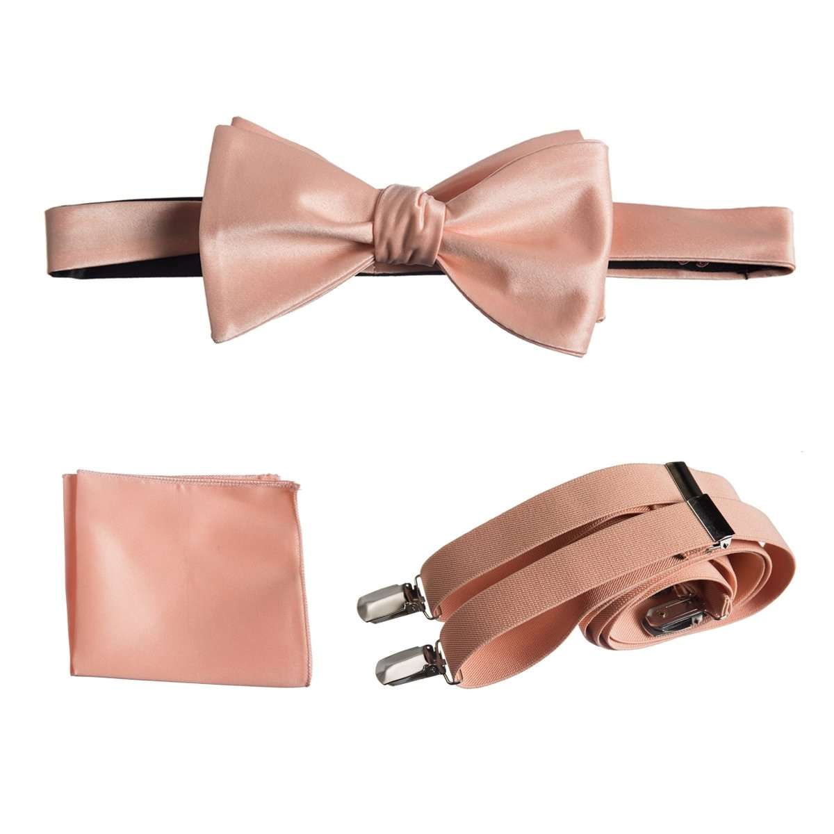 Tuxgear Inc | Men's & Boys Matching Set: Bow Tie, Suspenders & Pocket Square 