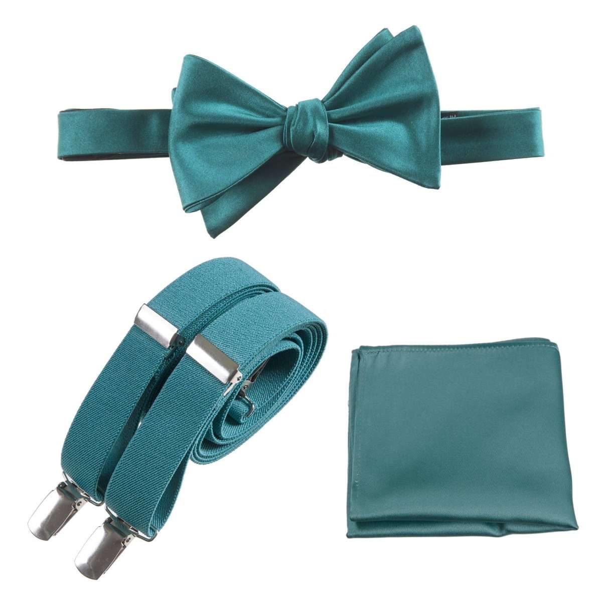 Tuxgear Inc | Men's & Boys Matching Set: Bow Tie, Suspenders & Pocket Square 