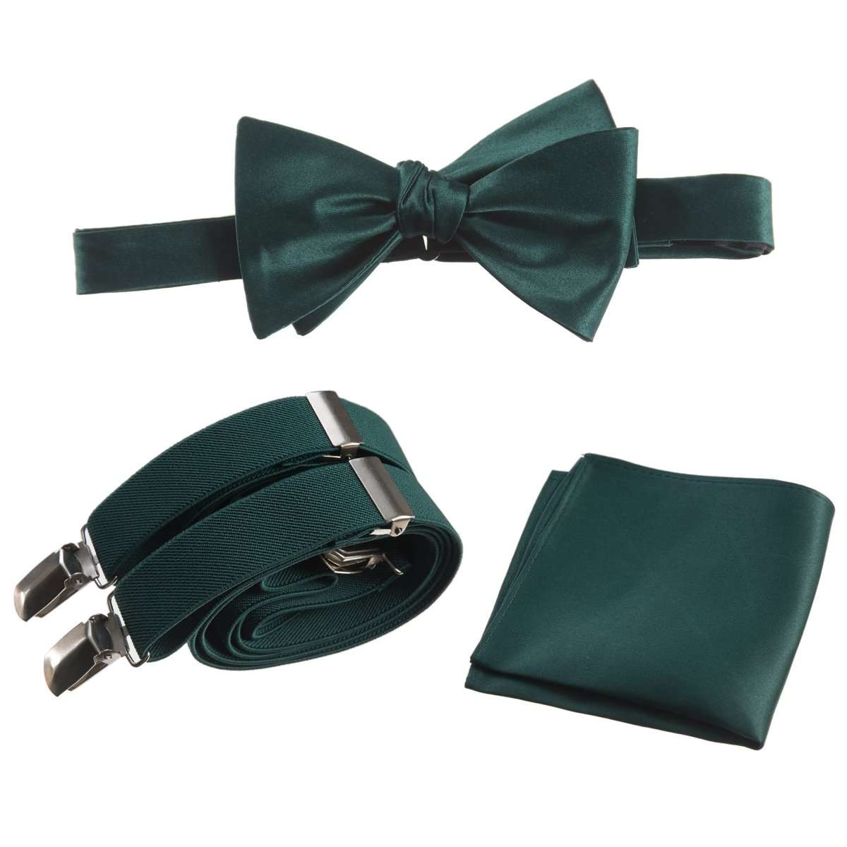 Tuxgear Inc | Men's & Boys Matching Set: Bow Tie, Suspenders & Pocket Square 