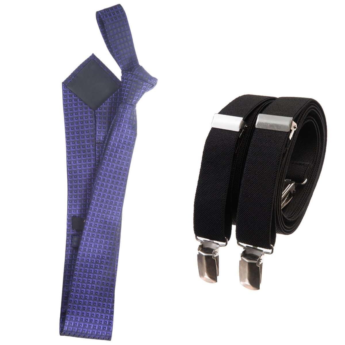 Classic Windsor Self Tie Paisley Jacquard Necktie and Suspenders - Tuxgear