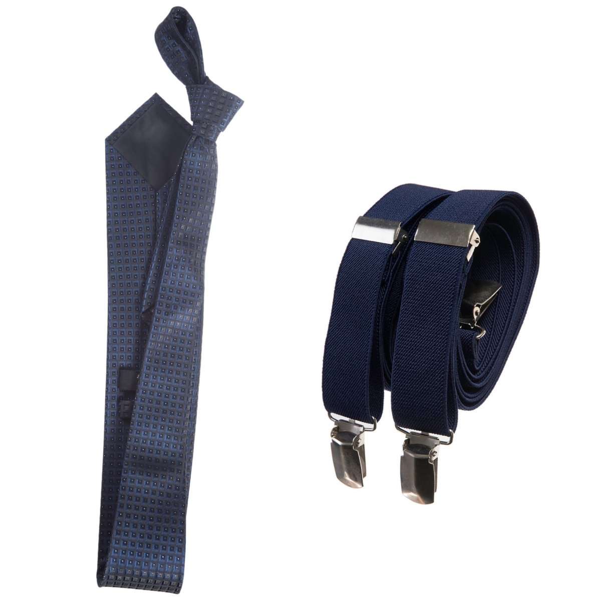 Classic Windsor Self Tie Paisley Jacquard Necktie and Suspenders 