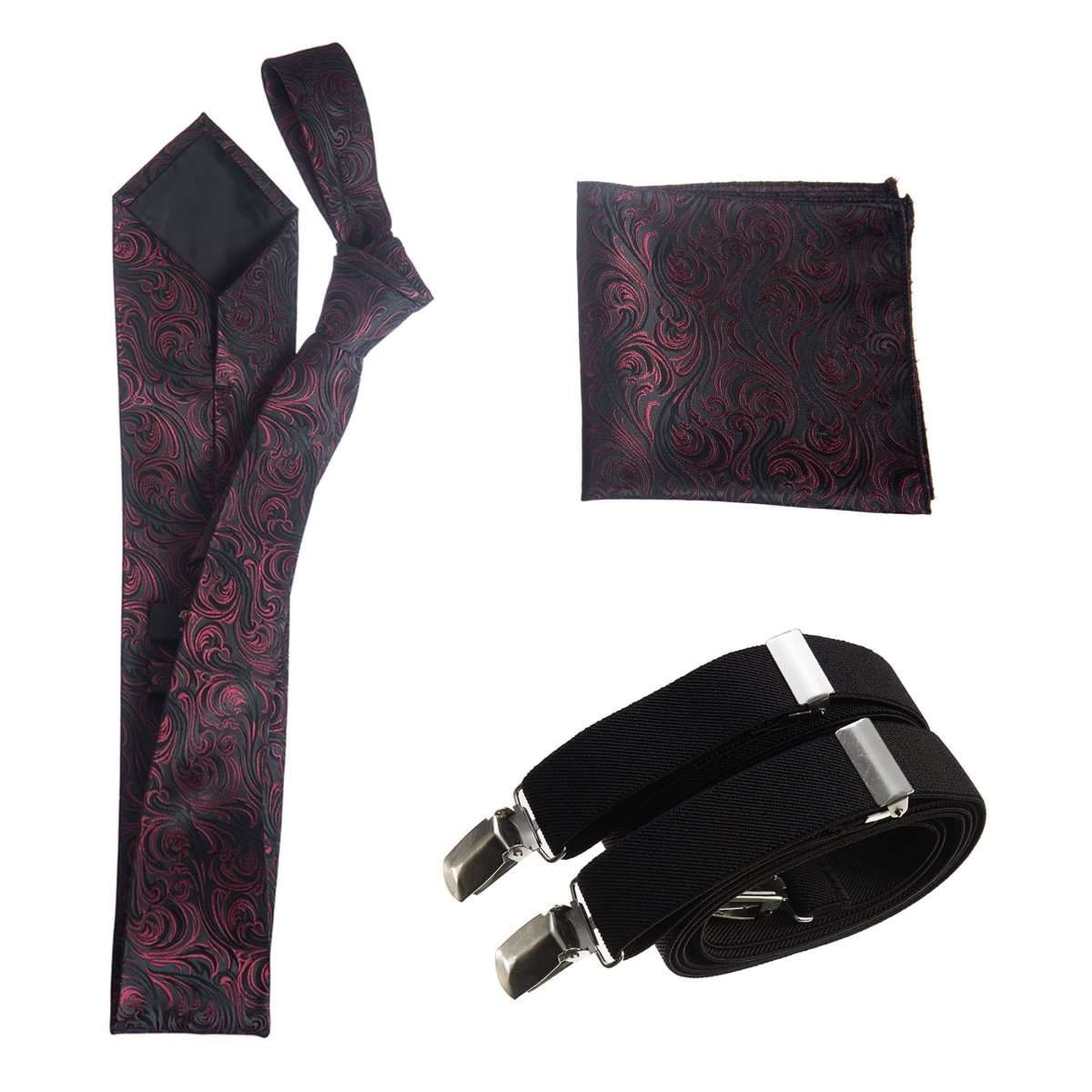 Tuxgear Inc Self-Tie Paisley Jacquard Windsor Necktie Set for Weddings & Events 