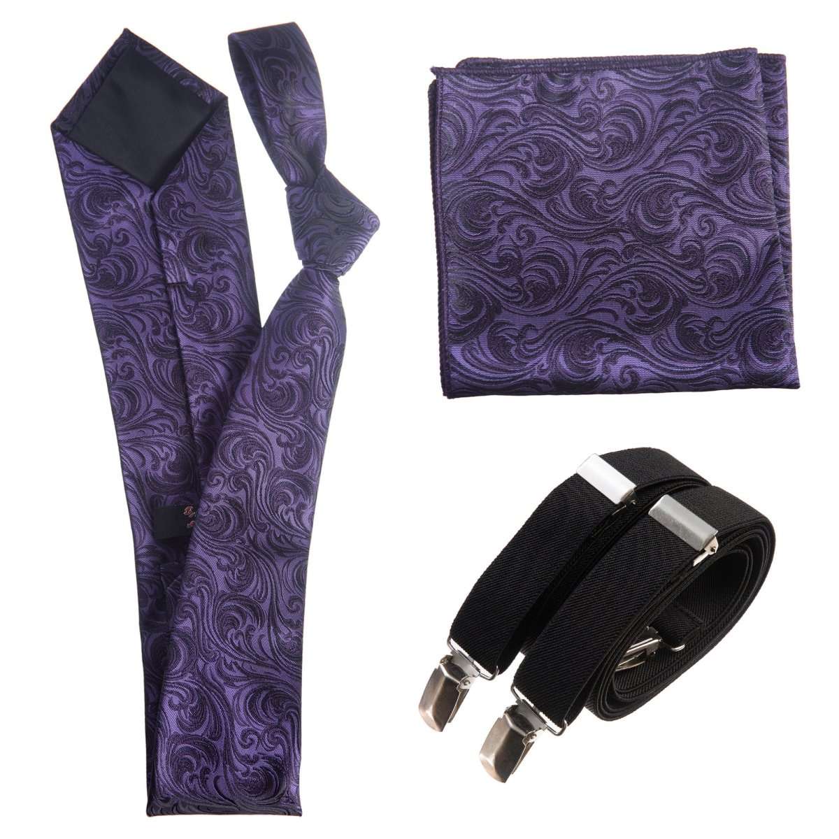 Tuxgear Inc Self-Tie Paisley Jacquard Windsor Necktie Set for Weddings & Events 