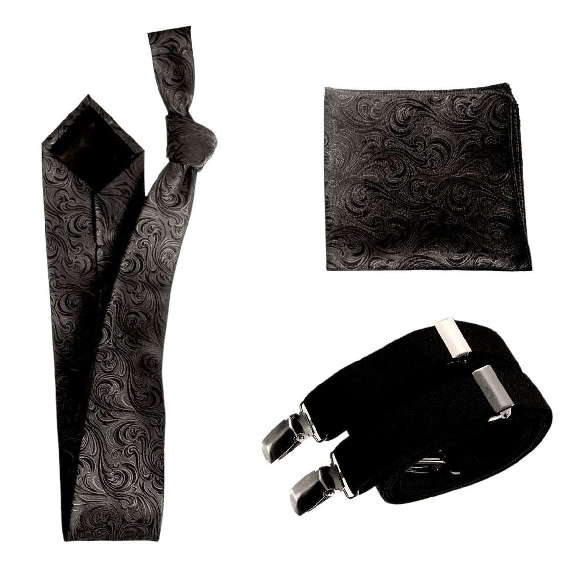 Tuxgear Inc Self-Tie Paisley Jacquard Windsor Necktie Set for Weddings & Events 