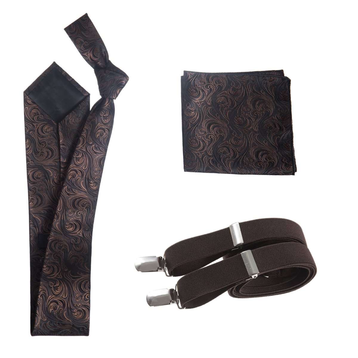 Tuxgear Inc Self-Tie Paisley Jacquard Windsor Necktie Set for Weddings & Events 