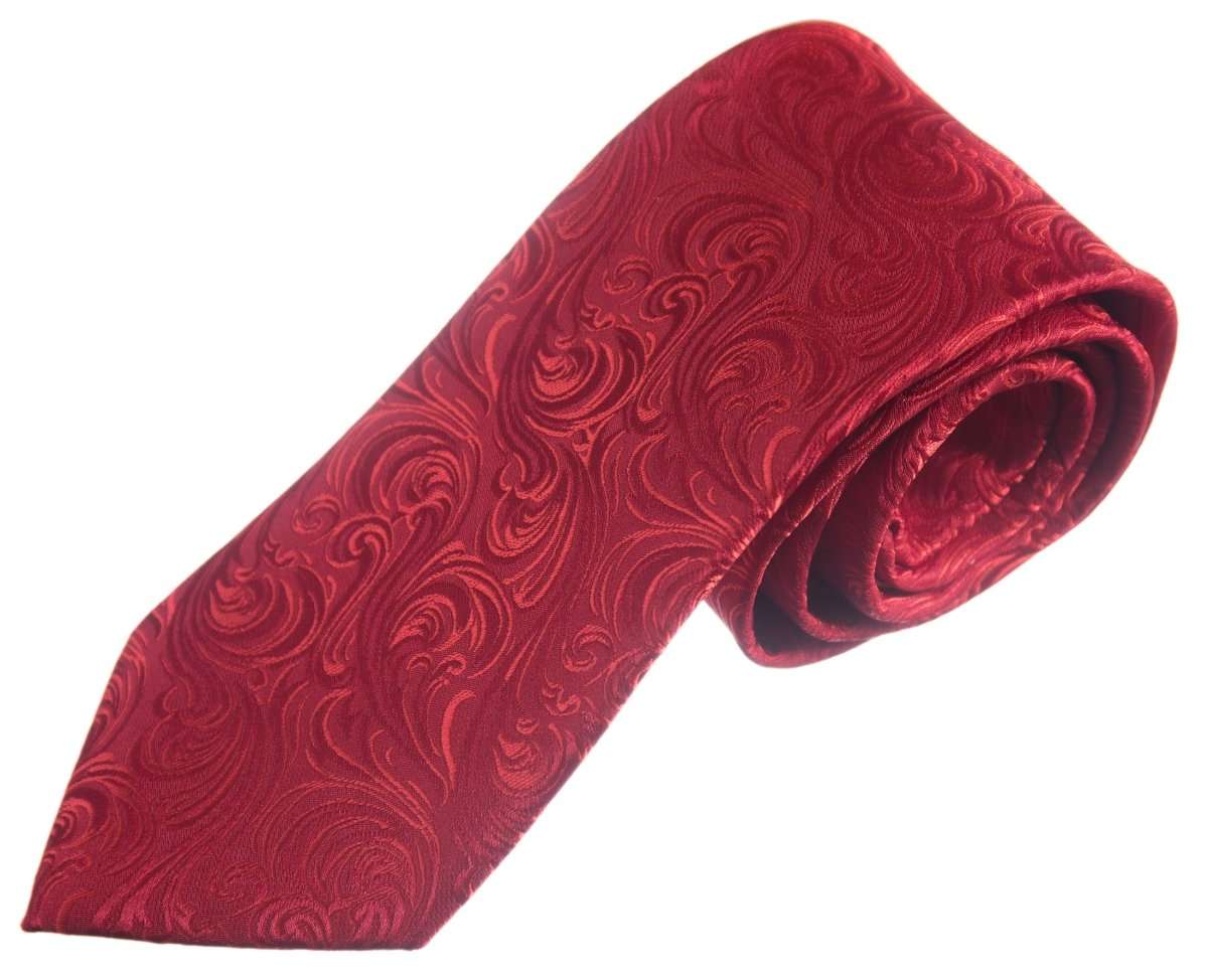 Necktie Satin Paisley Jacquard Self Tie Classic Windsor 