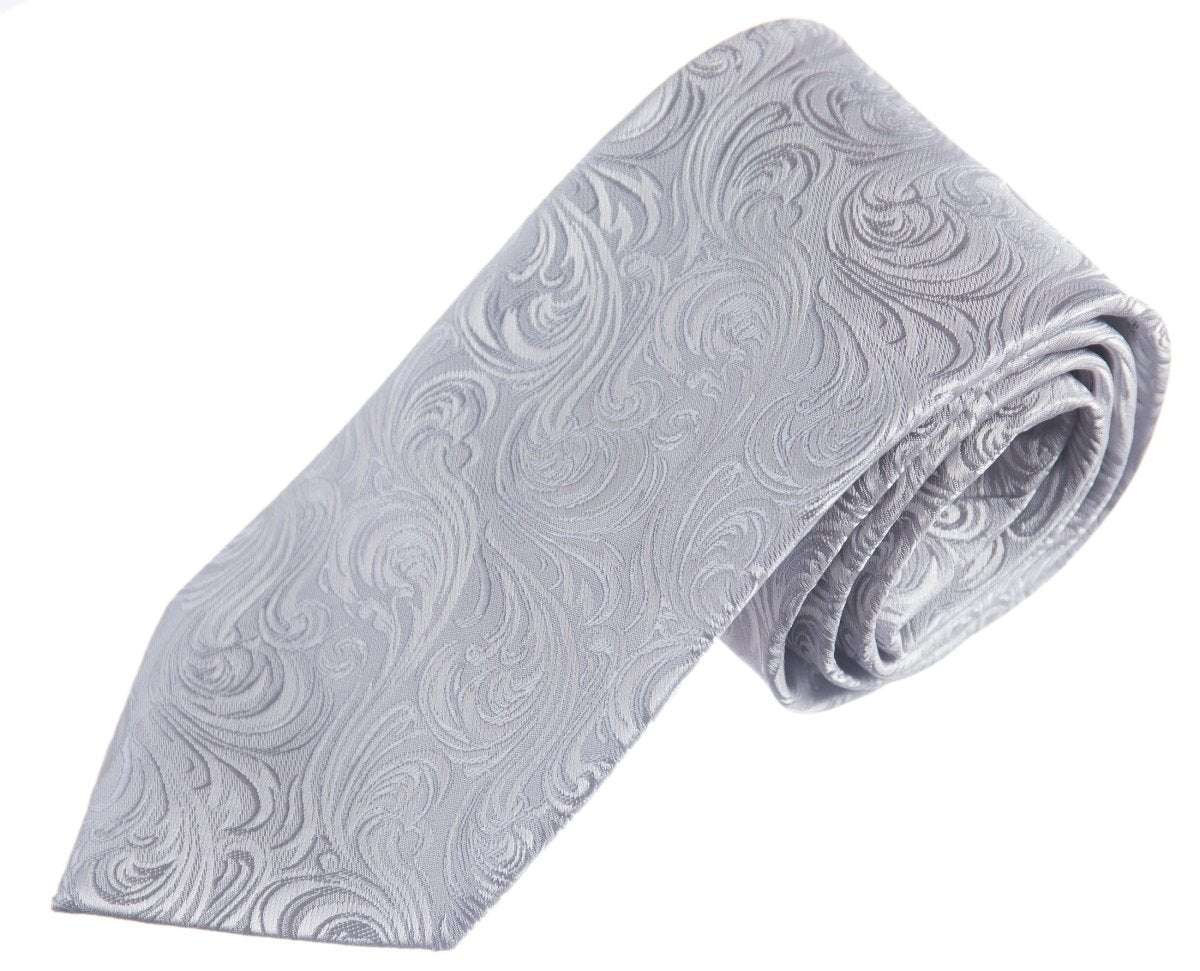 Necktie Satin Paisley Jacquard Self Tie Classic Windsor 