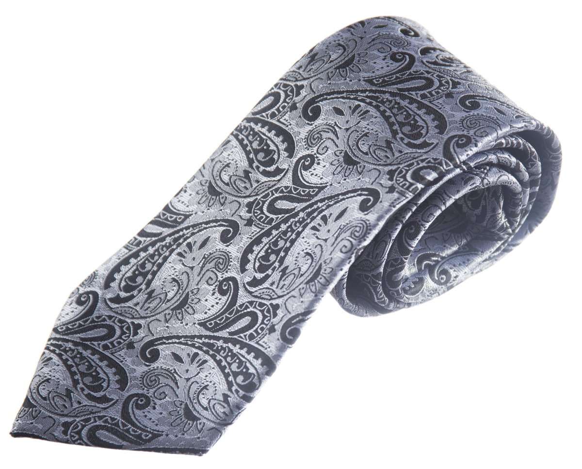 Necktie Satin Paisley Jacquard Self Tie Classic Windsor 