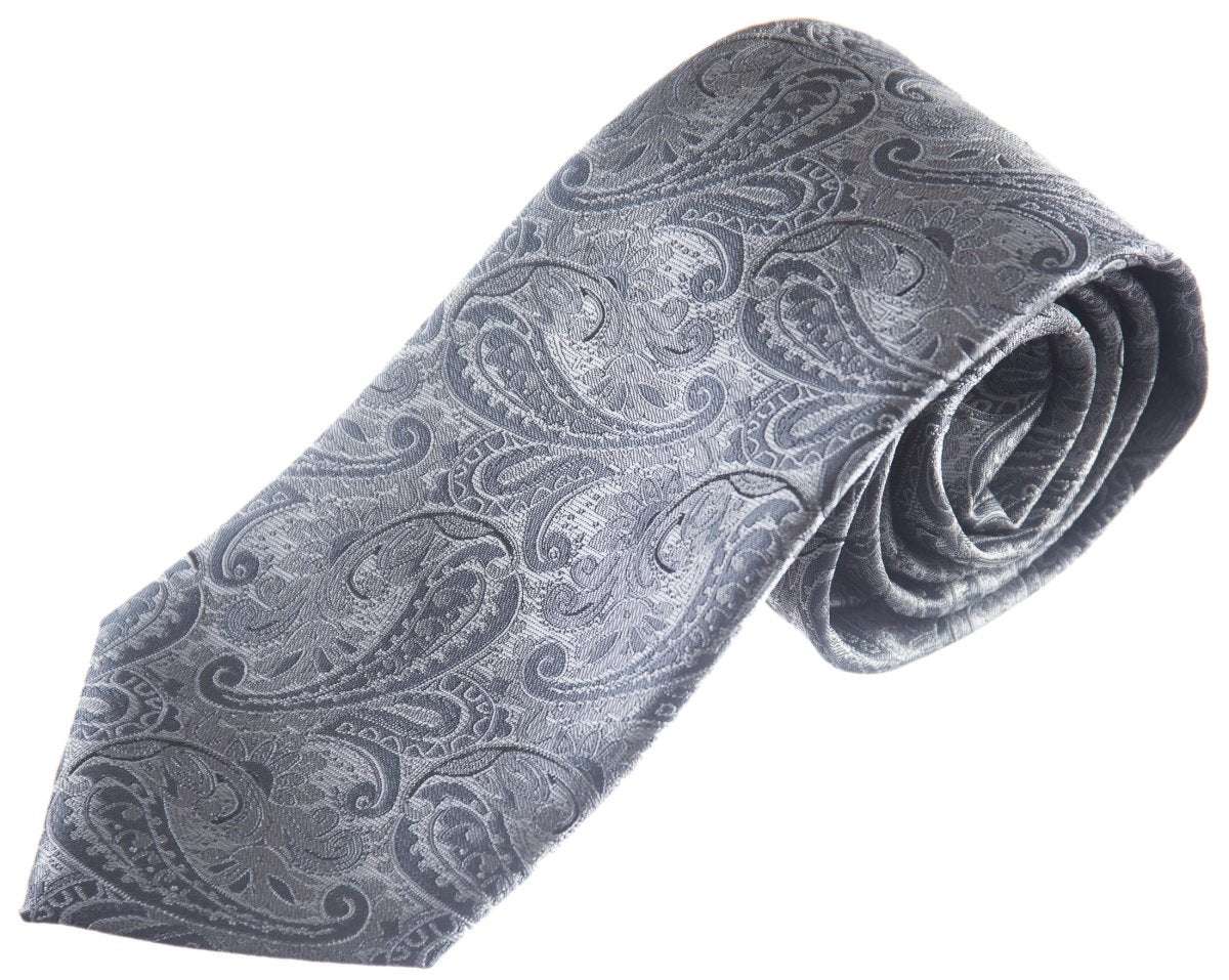 Necktie Satin Paisley Jacquard Self Tie Classic Windsor 