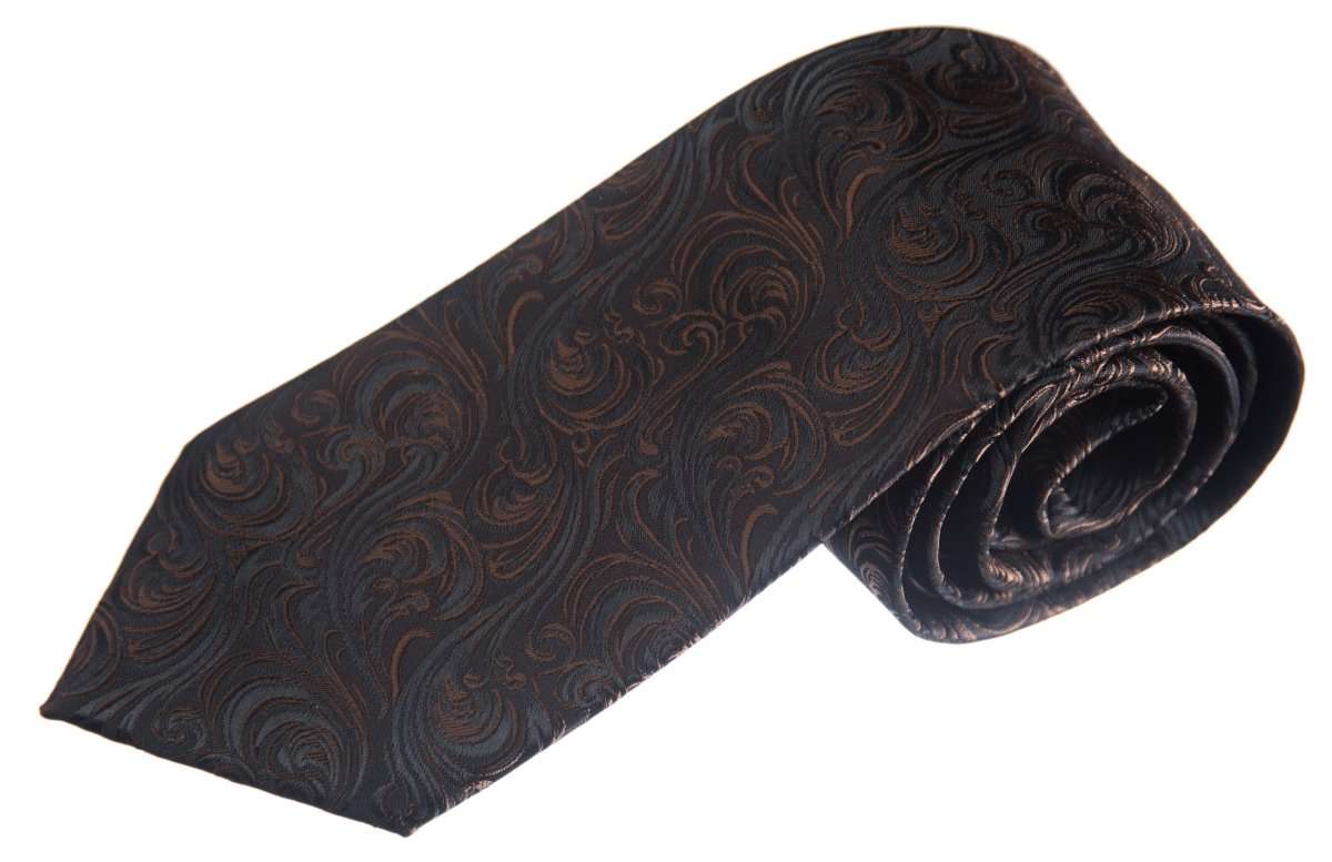 Necktie Satin Paisley Jacquard Self Tie Classic Windsor 