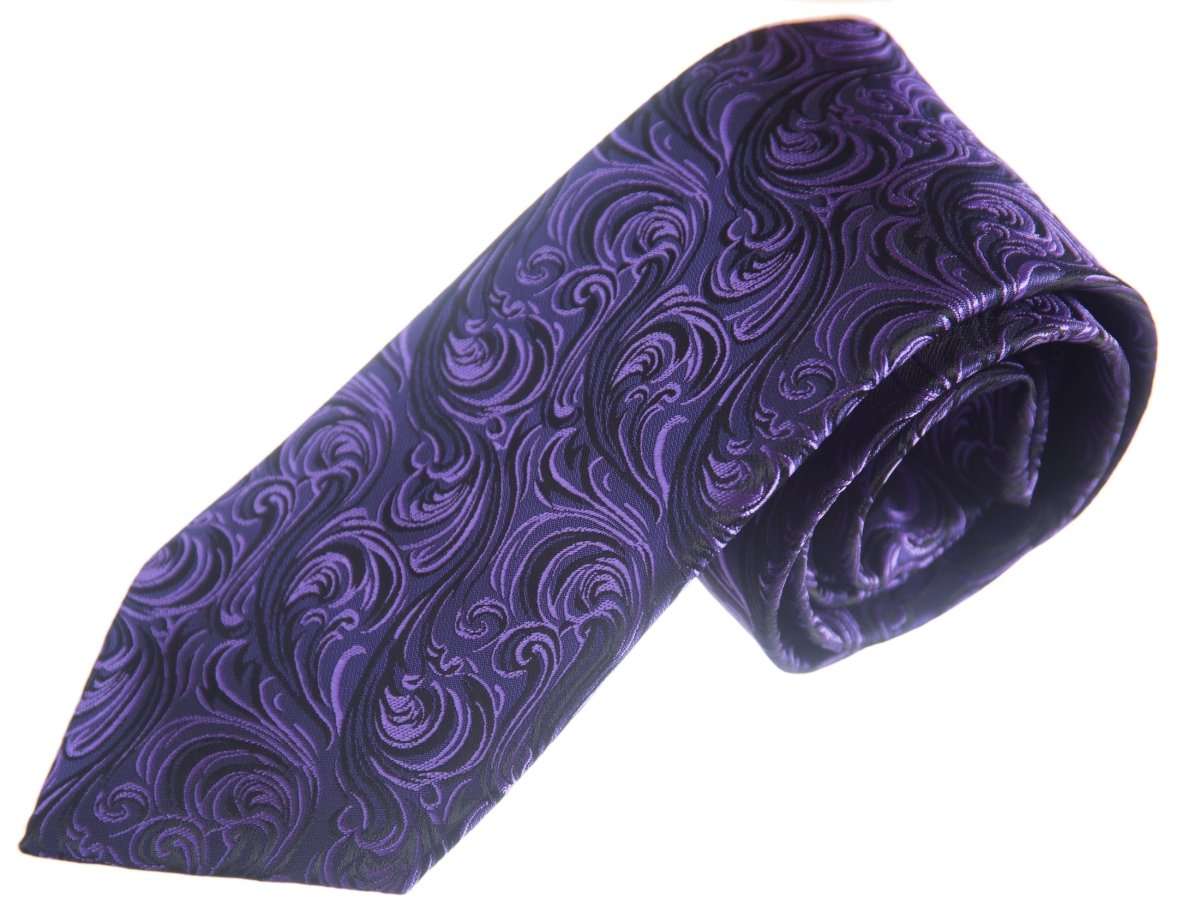 Necktie Satin Paisley Jacquard Self Tie Classic Windsor 