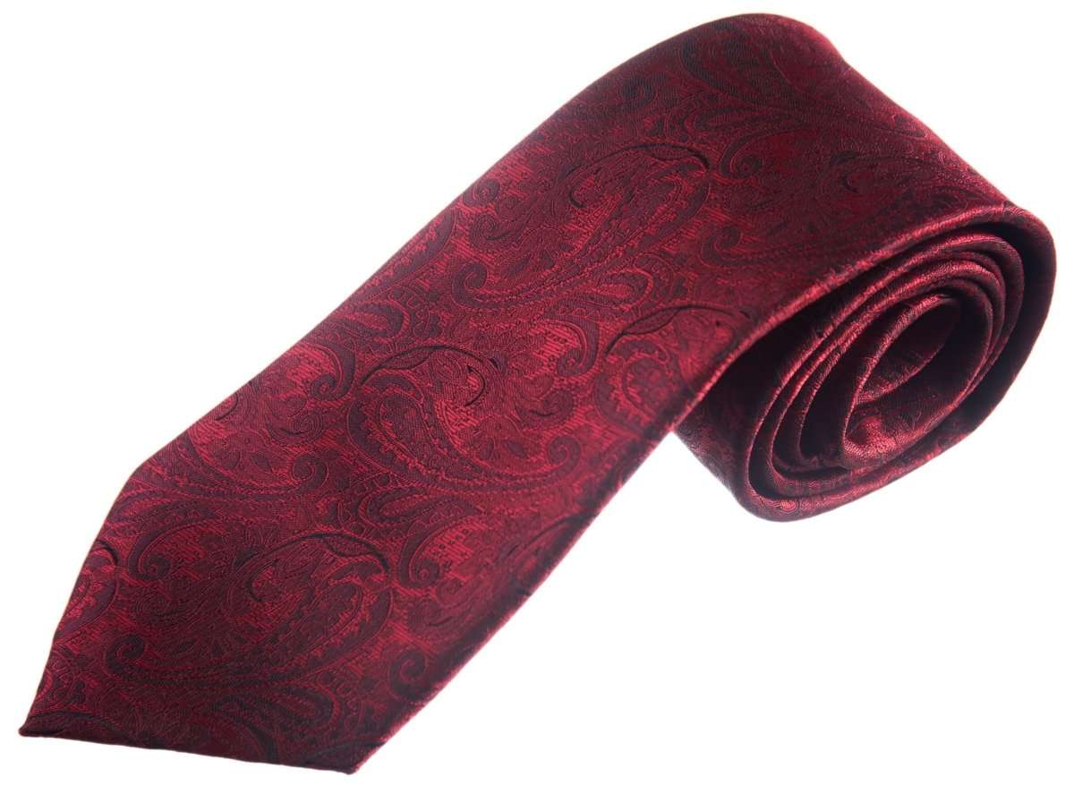 Necktie Satin Paisley Jacquard Self Tie Classic Windsor 