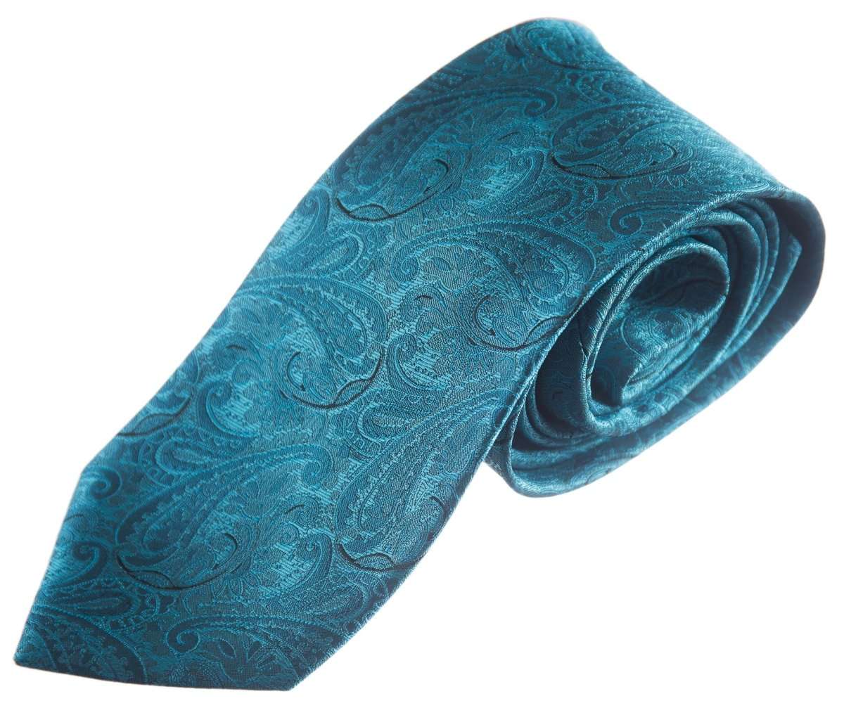 Necktie Satin Paisley Jacquard Self Tie Classic Windsor 