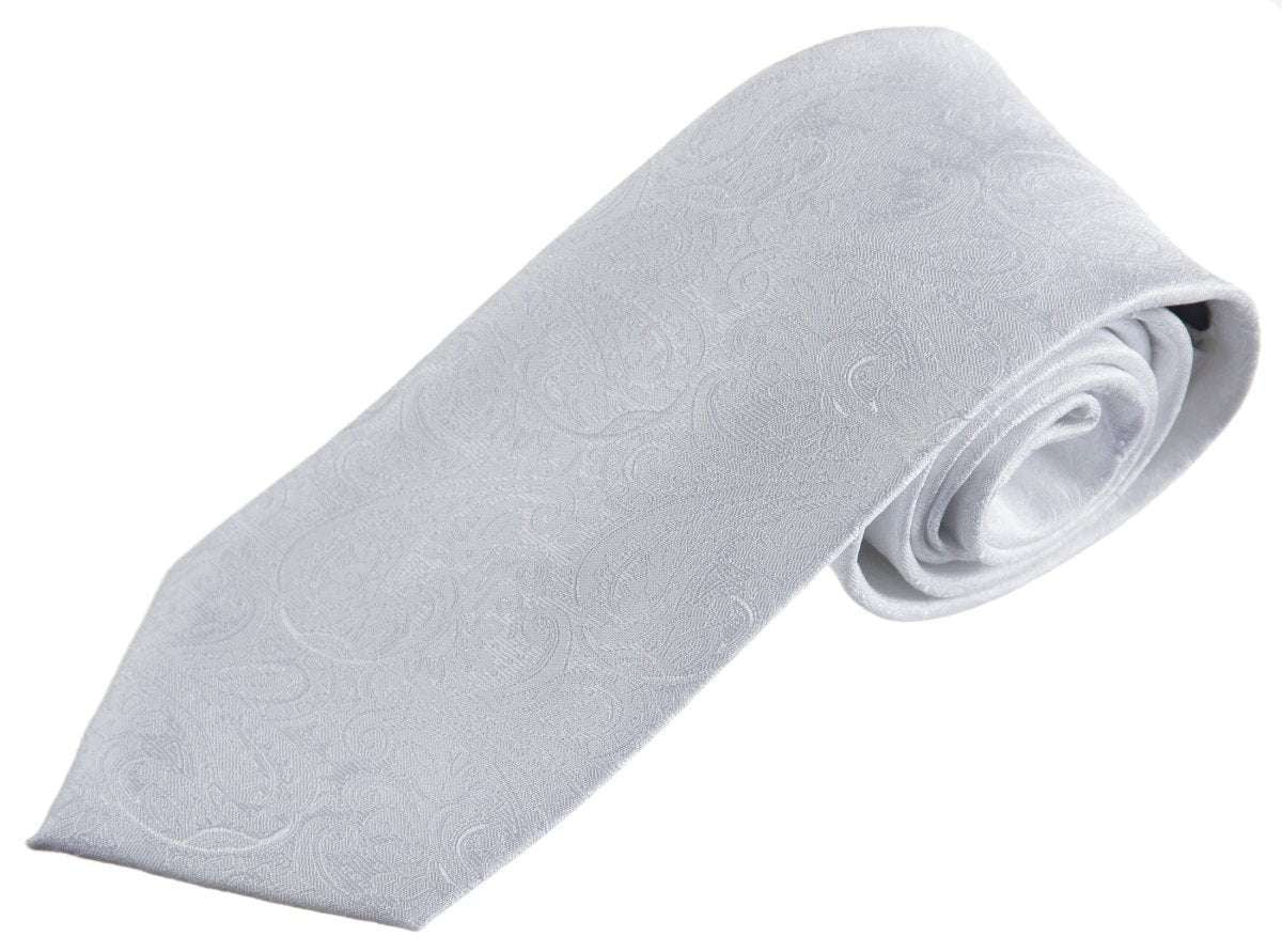 Necktie Satin Paisley Jacquard Self Tie Classic Windsor 