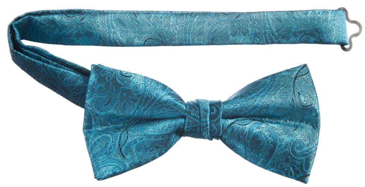 Pre-tied Adjustable Bow Tie of Satin Paisley Jacquard 