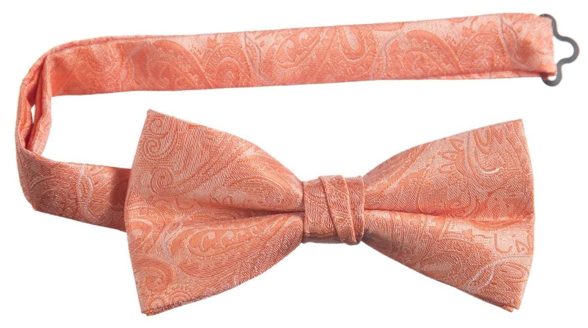 Pre-tied Adjustable Bow Tie of Satin Paisley Jacquard 