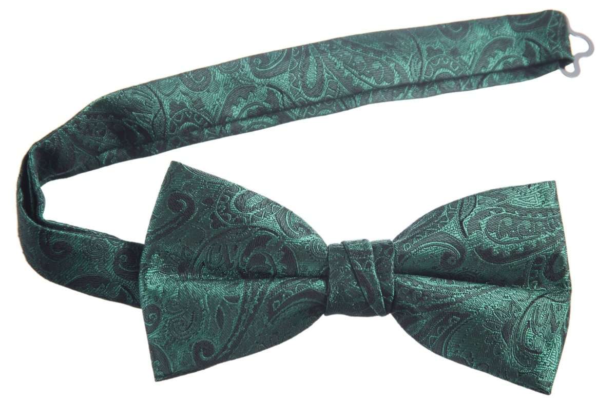 Pre-tied Adjustable Bow Tie of Satin Paisley Jacquard 