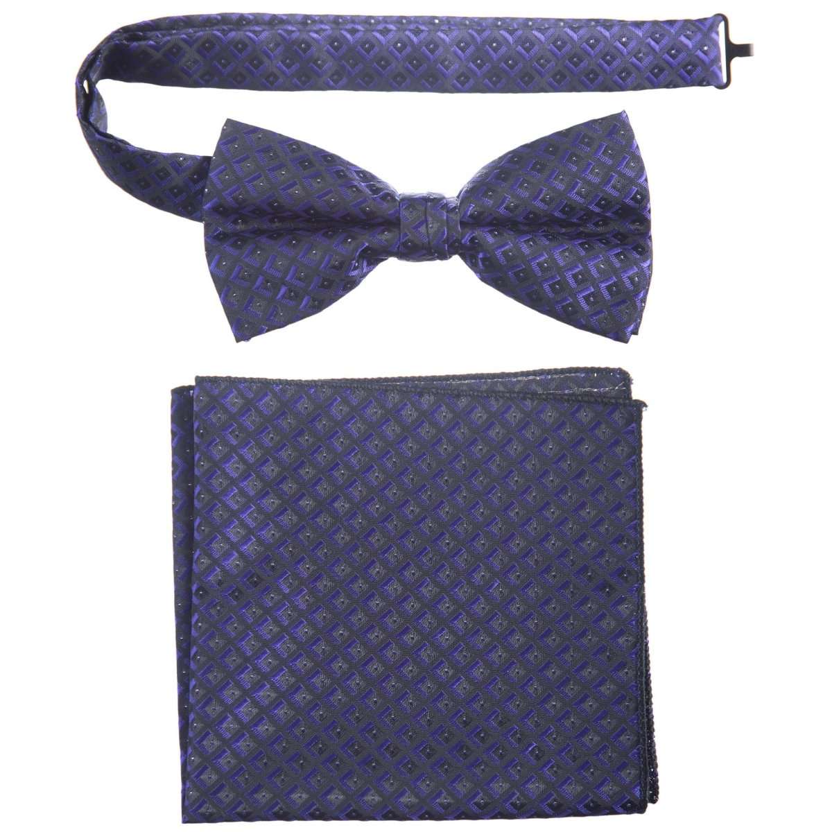 Pre-tied Bow Tie and Pocket Square Paisley Jacquard Handkerchief Sets 