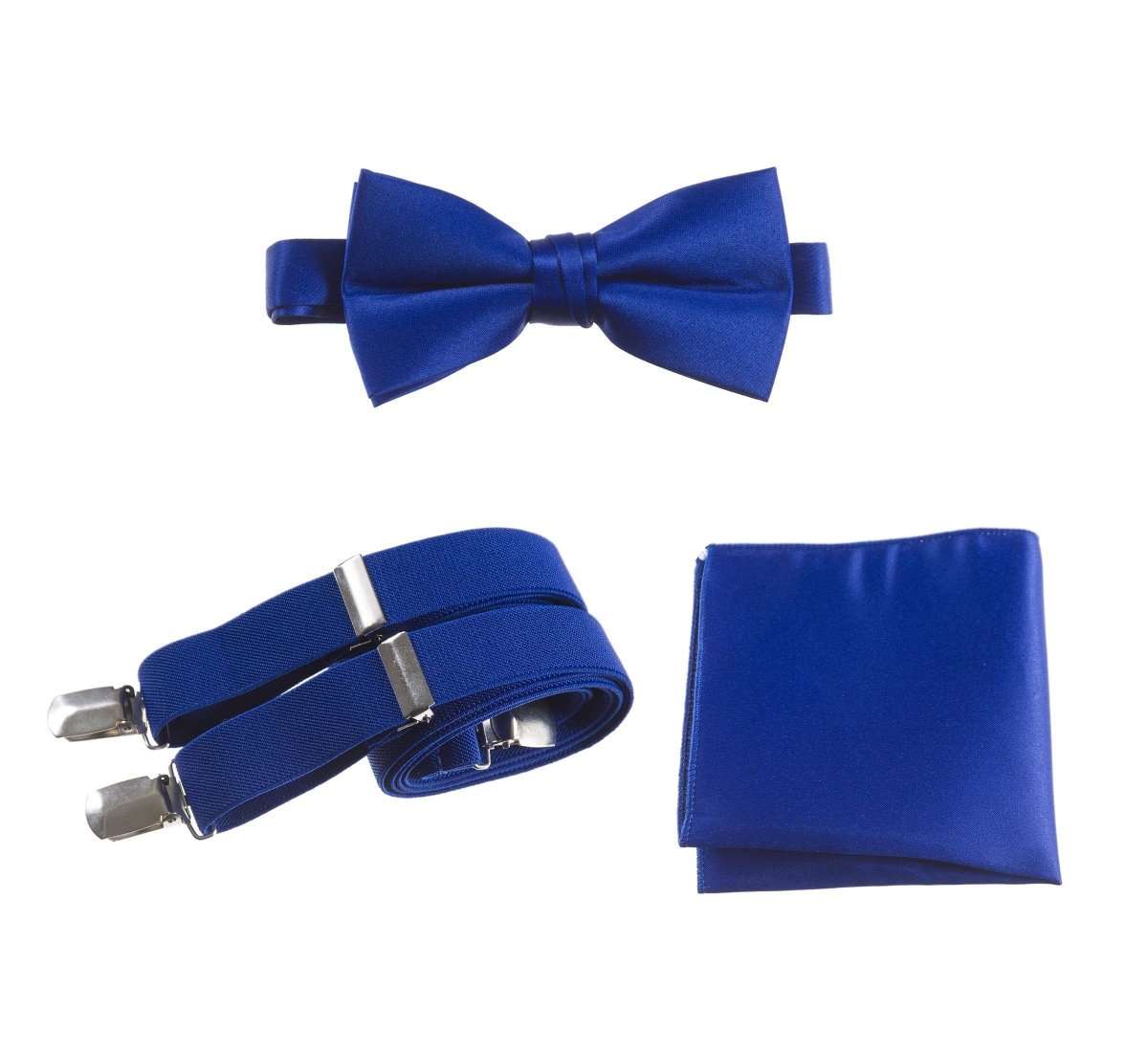 Pre-tied Bow Tie & Pocket Square with Adjustable Stretch Suspender - Tuxgear