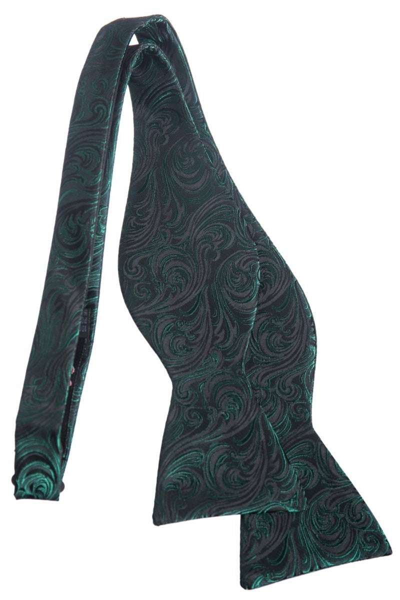 Self Tie Bow Tie with Adjustable Neck Strap of Paisley Jacquard 