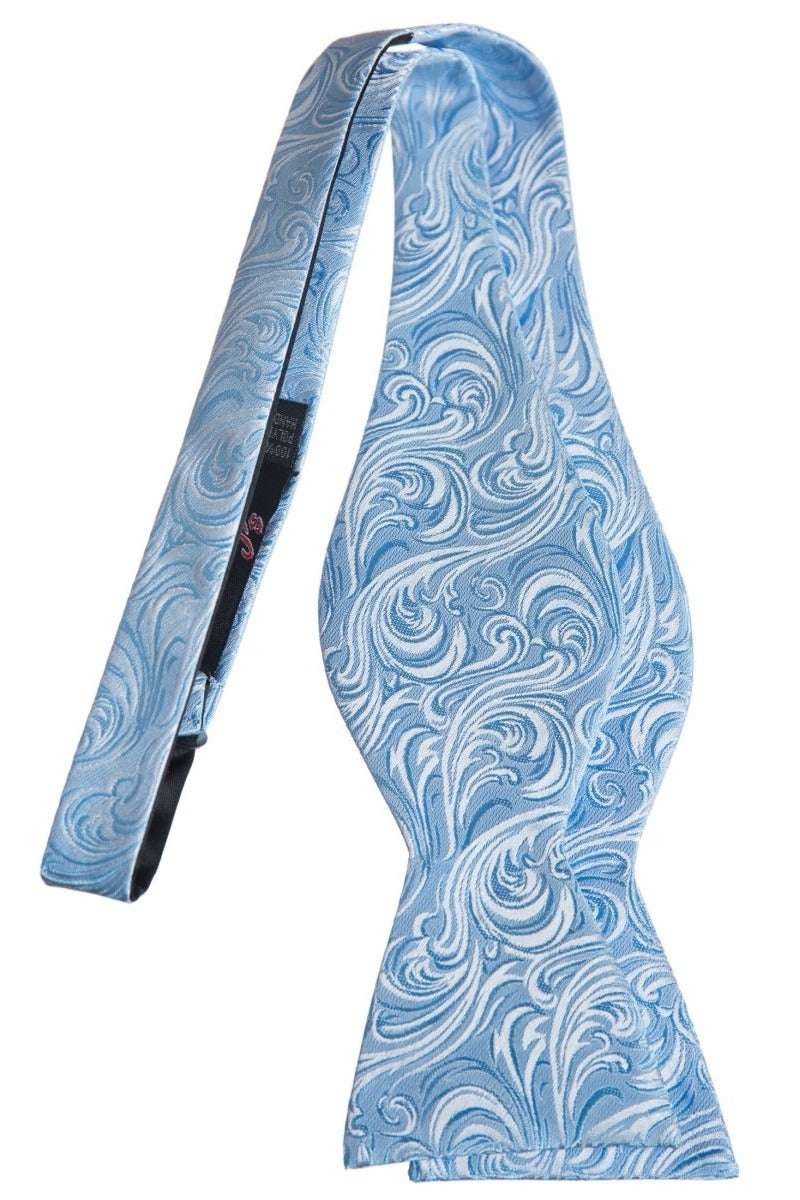 Self Tie Bow Tie with Adjustable Neck Strap of Paisley Jacquard 