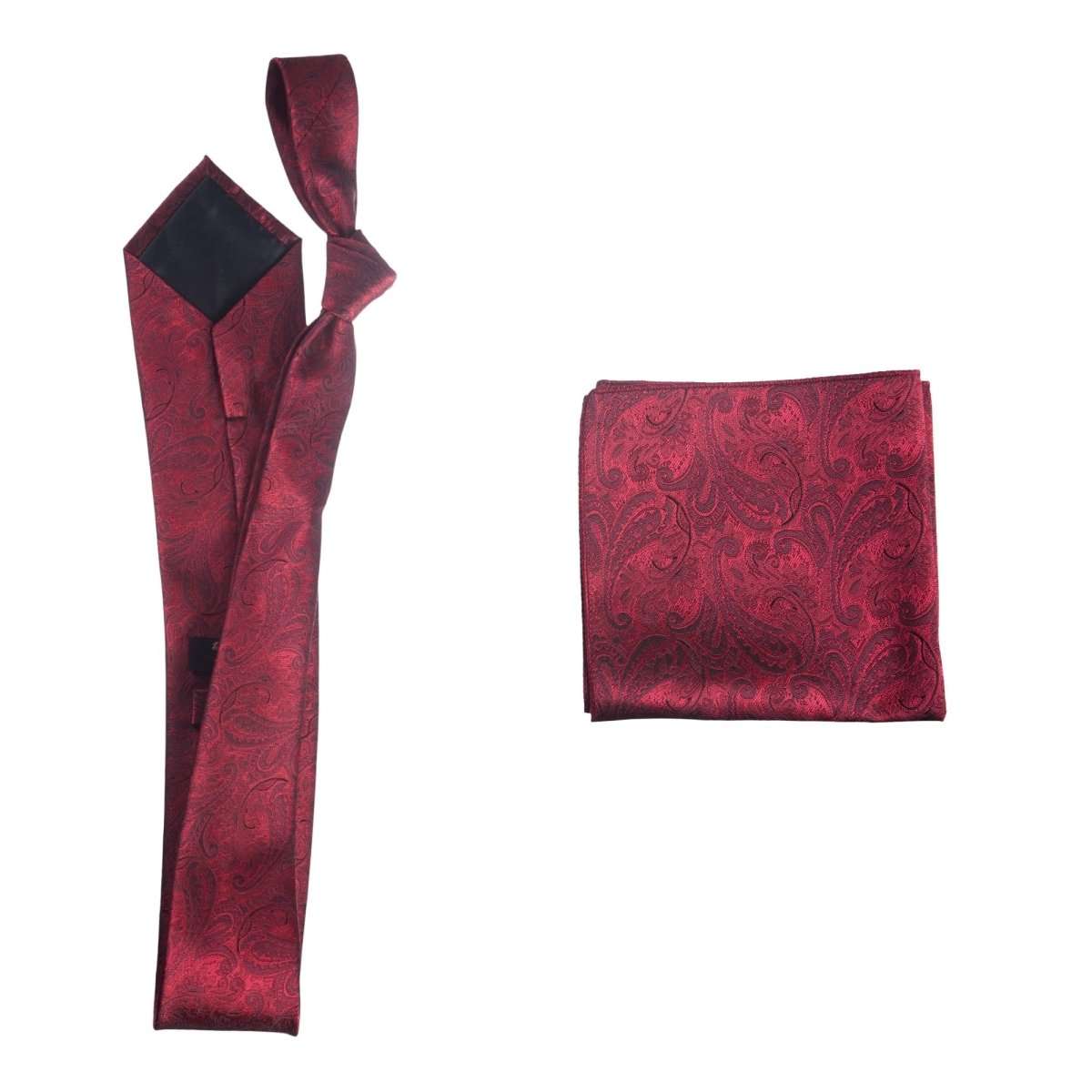 Self Tie  Classic Windsor Necktie and Pocket  Square Paisley Jacquard 