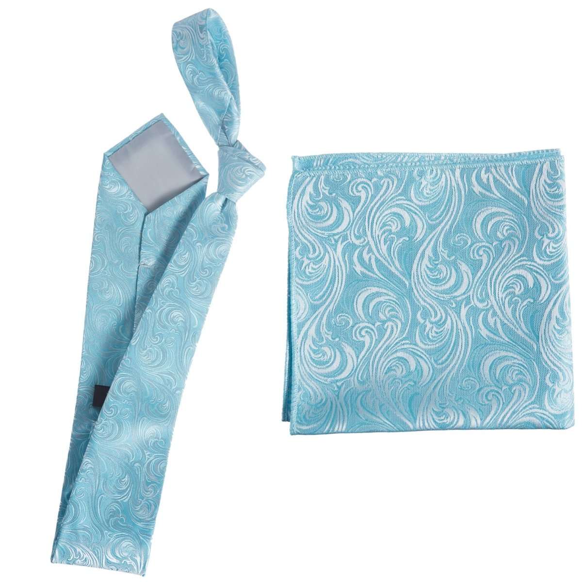 Self Tie  Classic Windsor Necktie and Pocket  Square Paisley Jacquard 