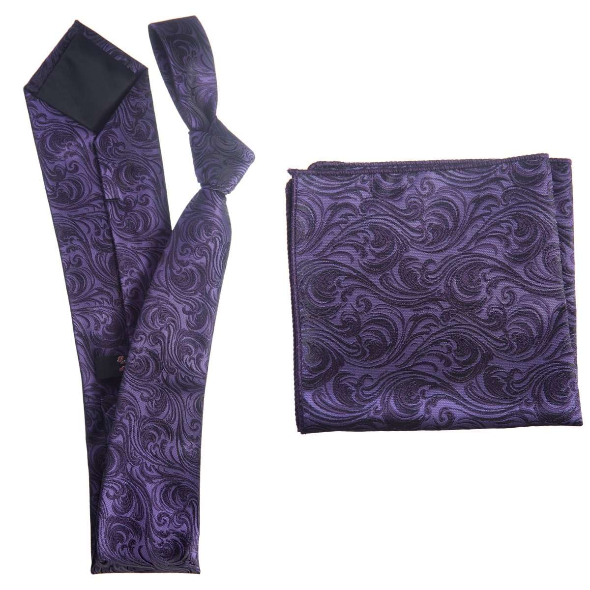 Self Tie  Classic Windsor Necktie and Pocket  Square Paisley Jacquard 