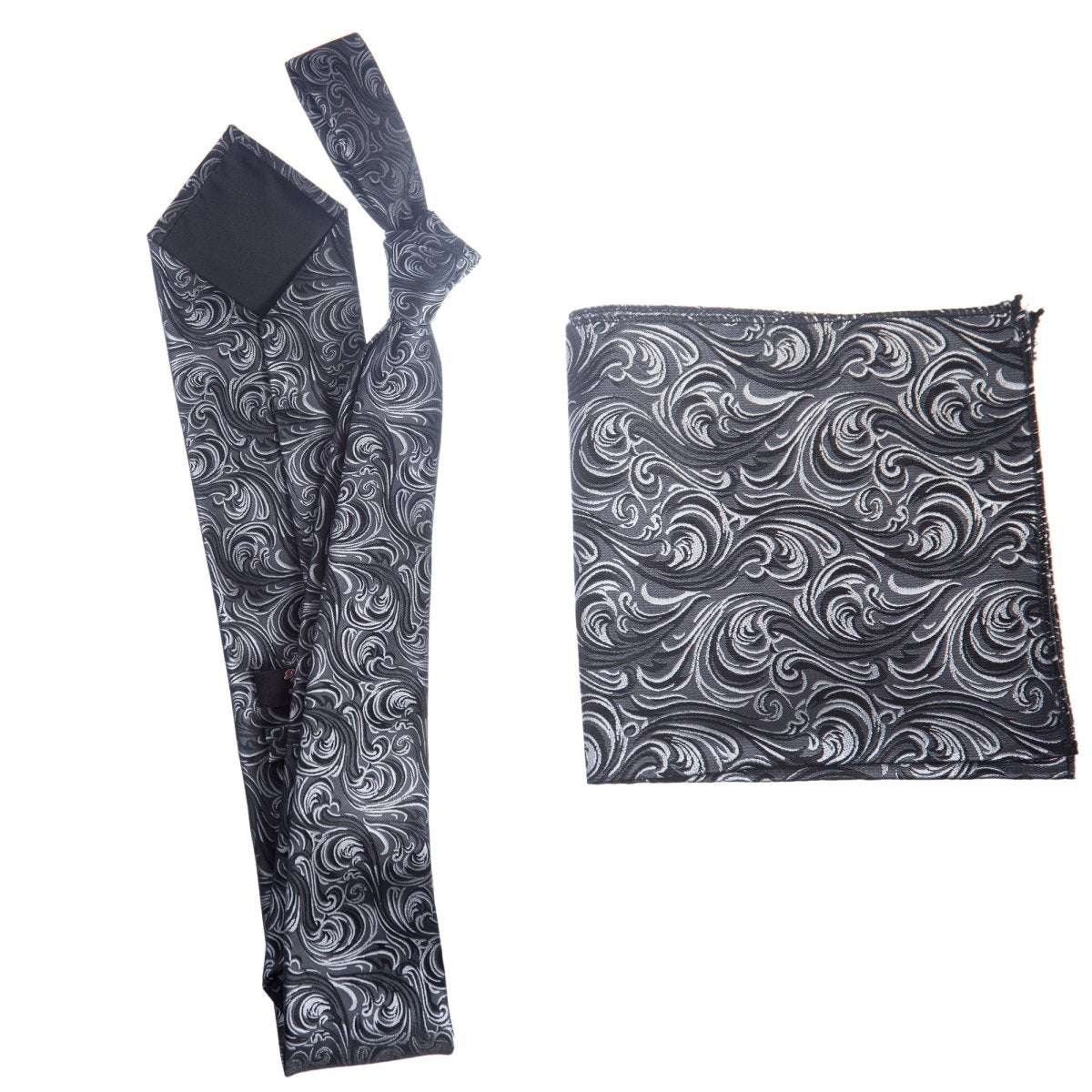 Self Tie  Classic Windsor Necktie and Pocket  Square Paisley Jacquard 