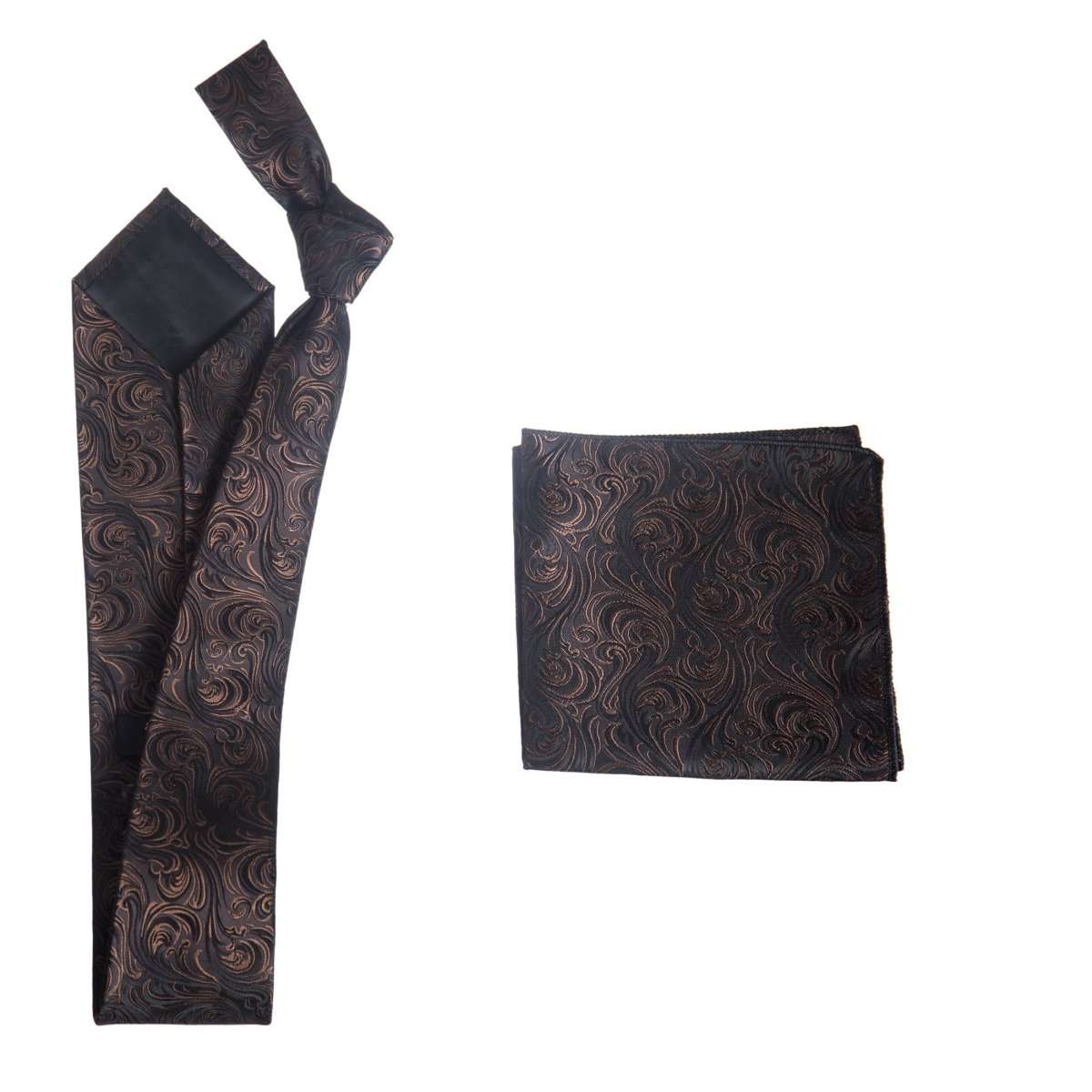 Self Tie  Classic Windsor Necktie and Pocket  Square Paisley Jacquard 