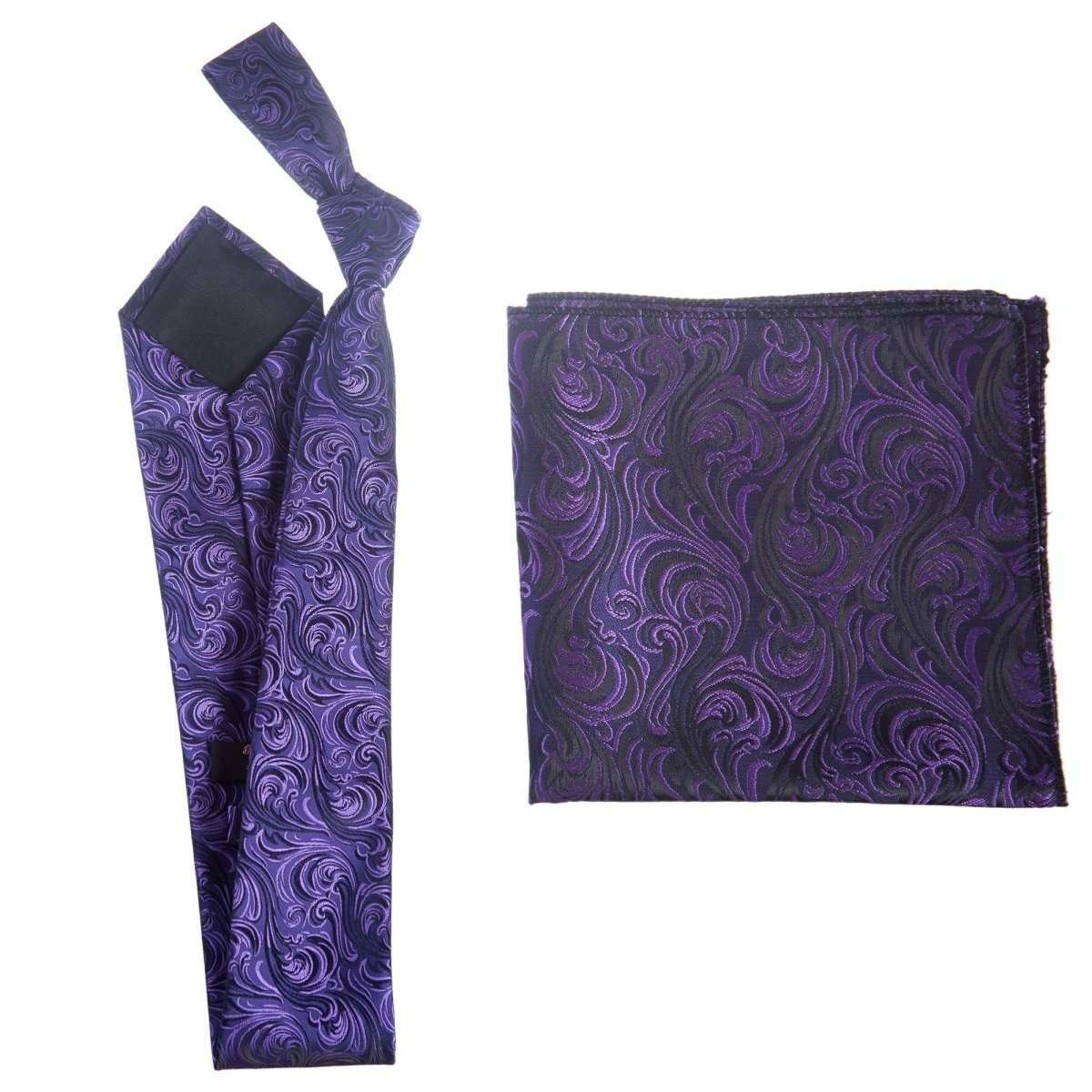 Self Tie  Classic Windsor Necktie and Pocket  Square Paisley Jacquard 