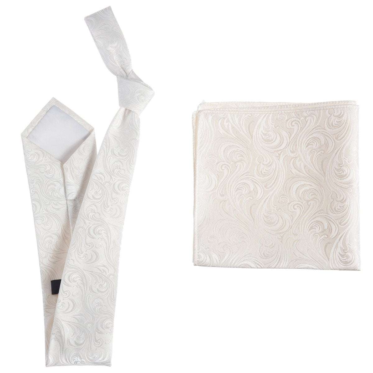 Self Tie  Classic Windsor Necktie and Pocket  Square Paisley Jacquard 