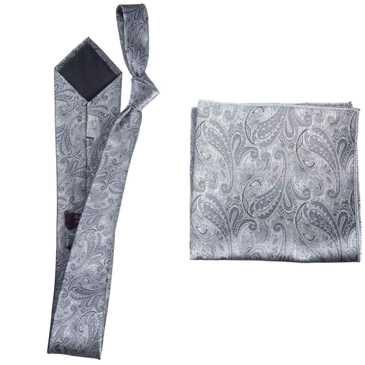 Self Tie  Classic Windsor Necktie and Pocket  Square Paisley Jacquard 